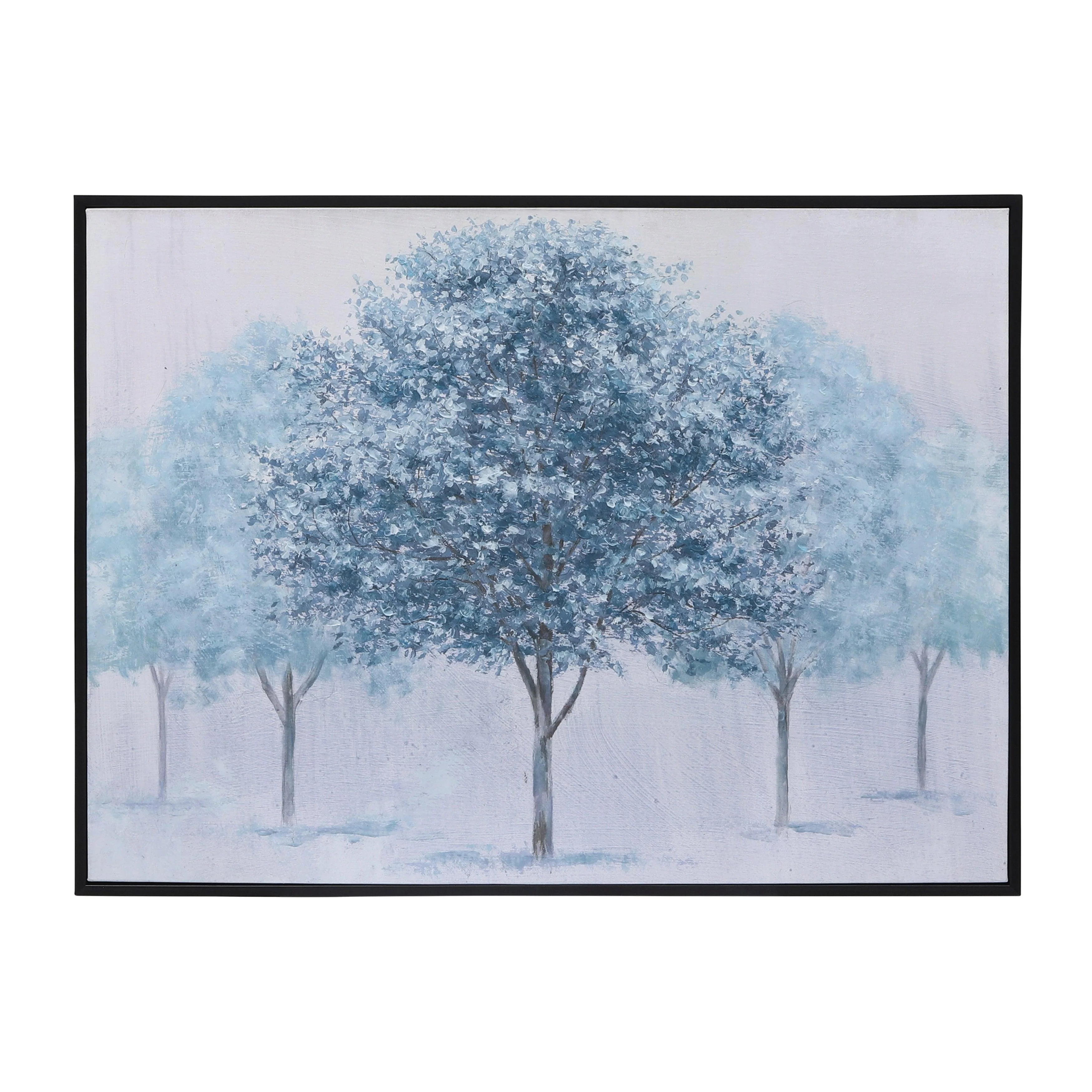 48x36 Handpainted Tree Canvas, Green - Remutear