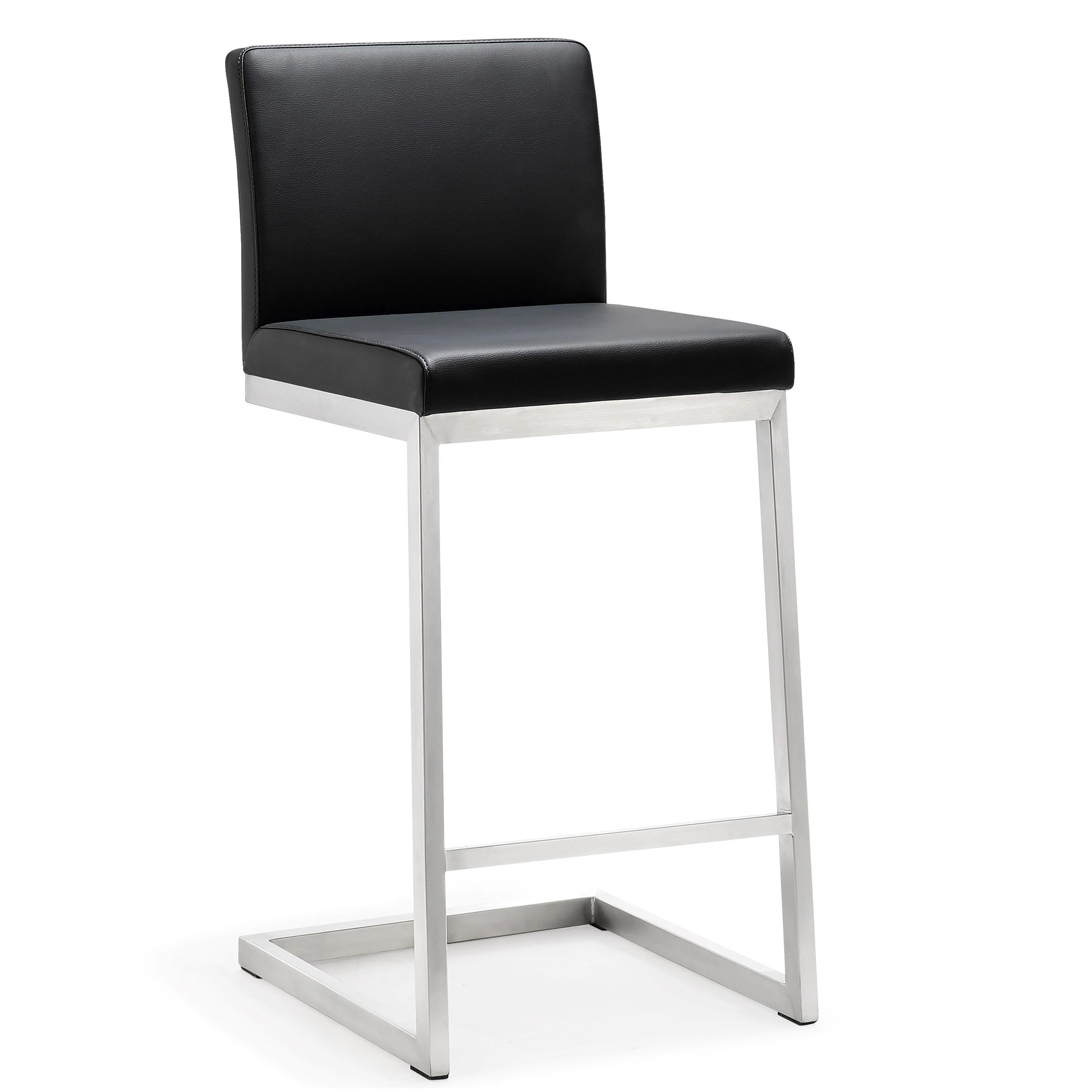 Parma Black Stainless Steel Counter Stool - Set of 2 - Remutear