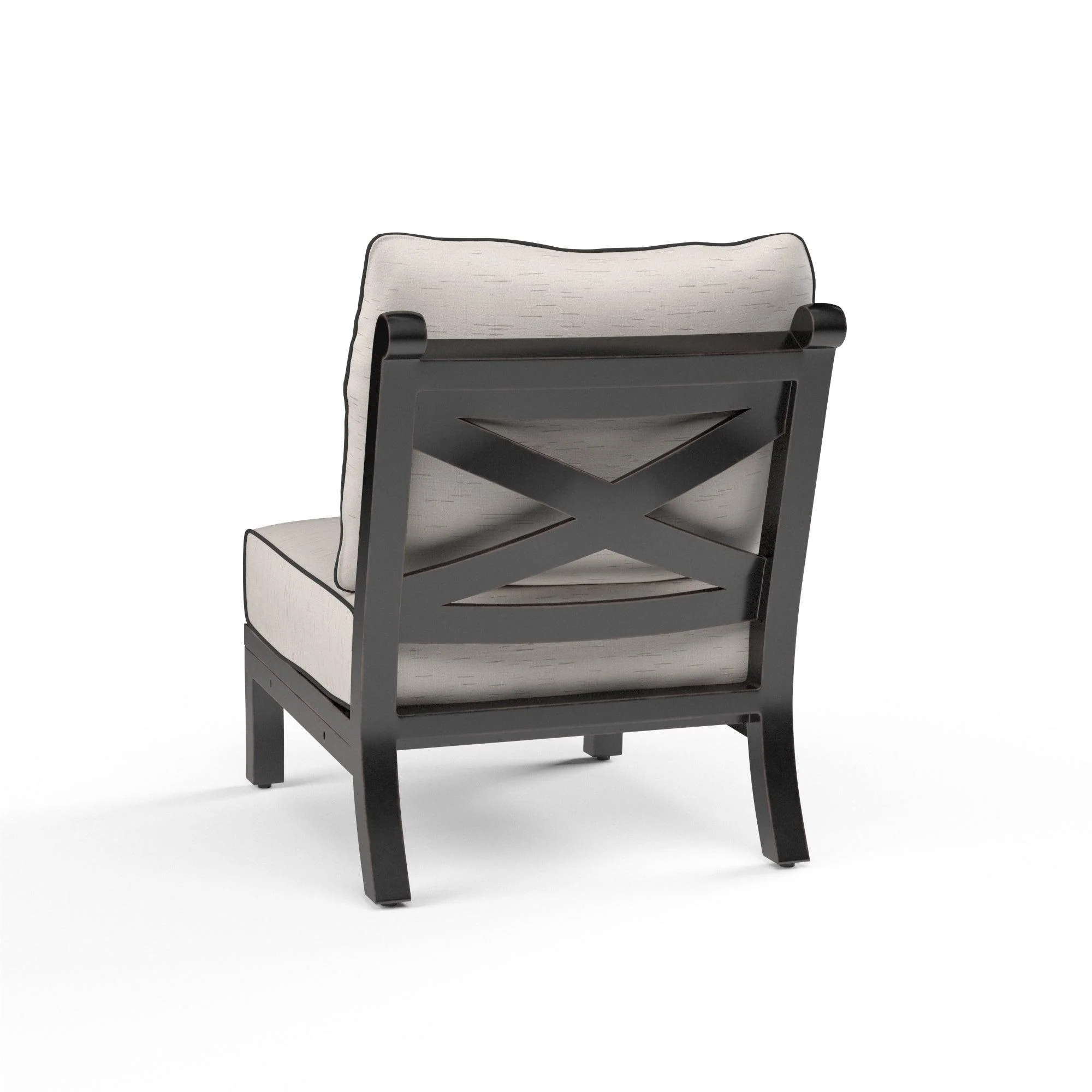 Monterey Armless Club in Frequency Sand w/ Contrast Canvas Java Welt - Remutear