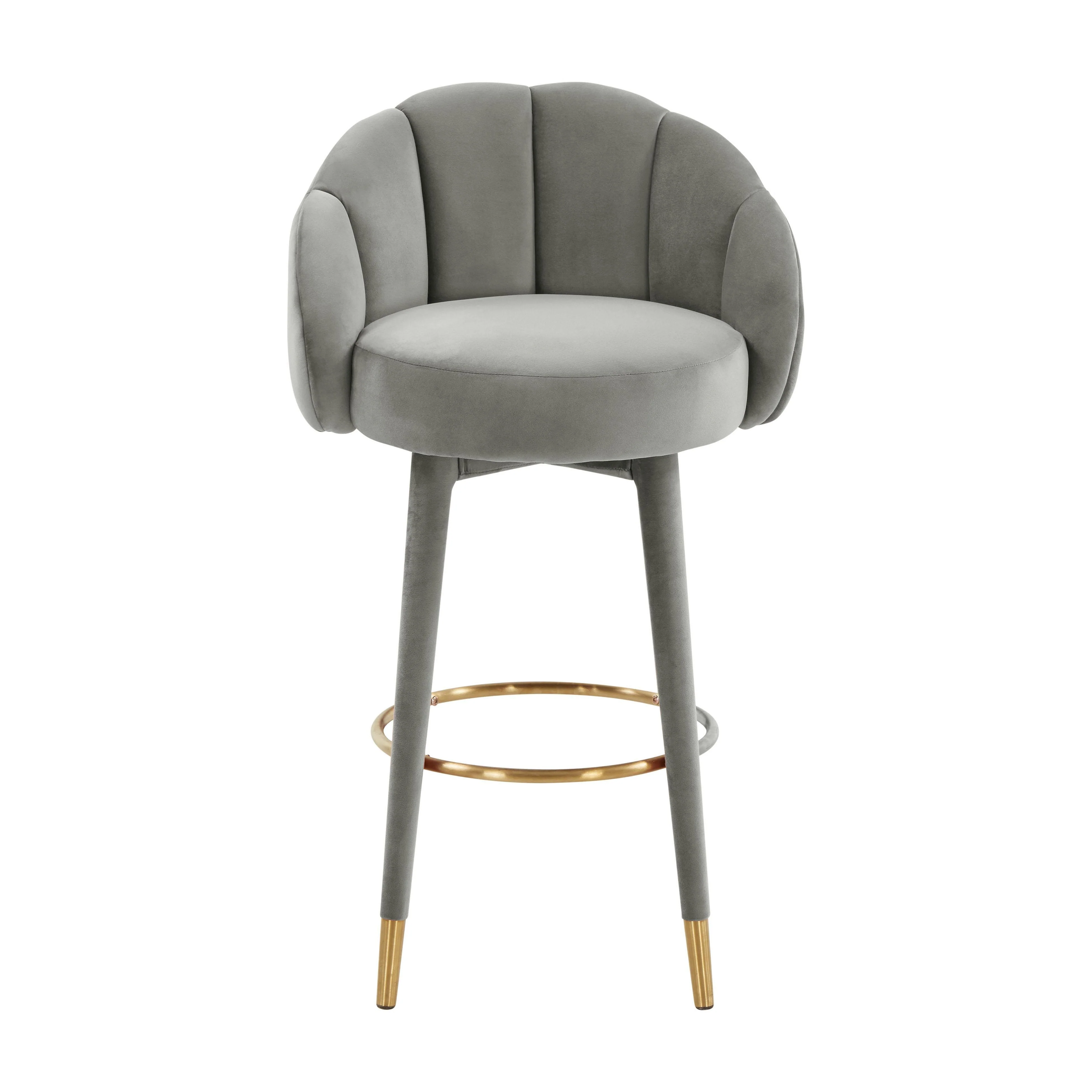 Myla Light Grey Swivel Bar Stool - Remutear