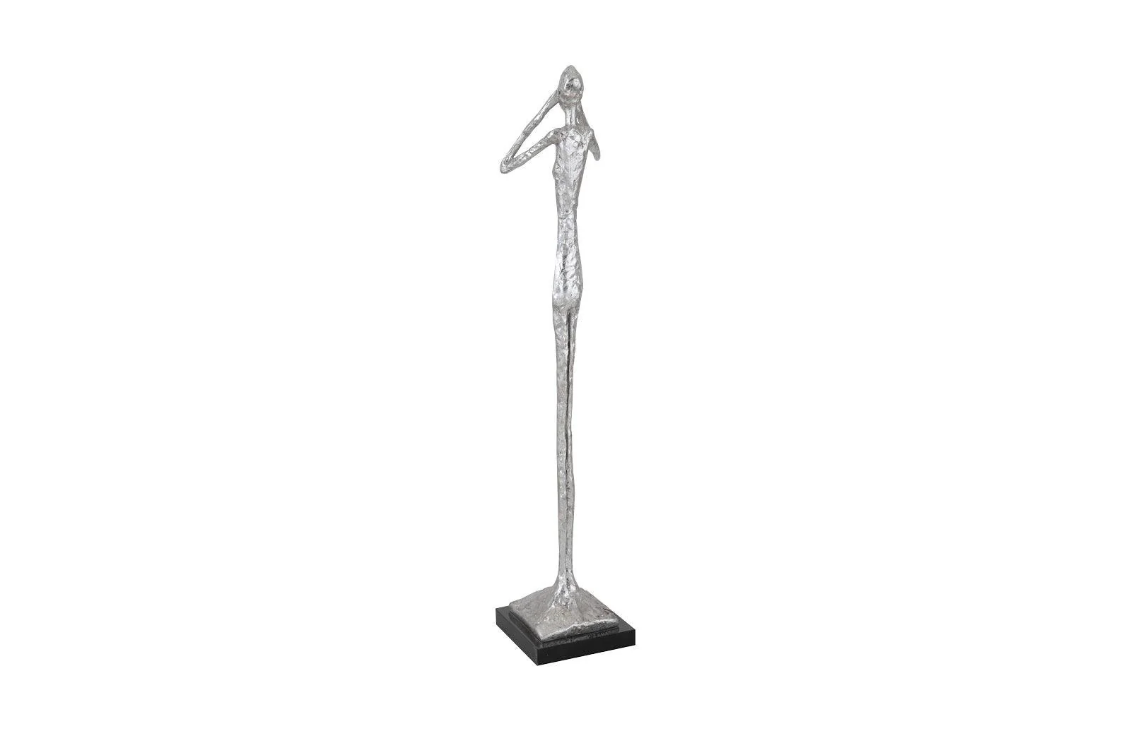 See No Evil Slender Sculpture, Small, Resin, Silver Leaf - Remutear