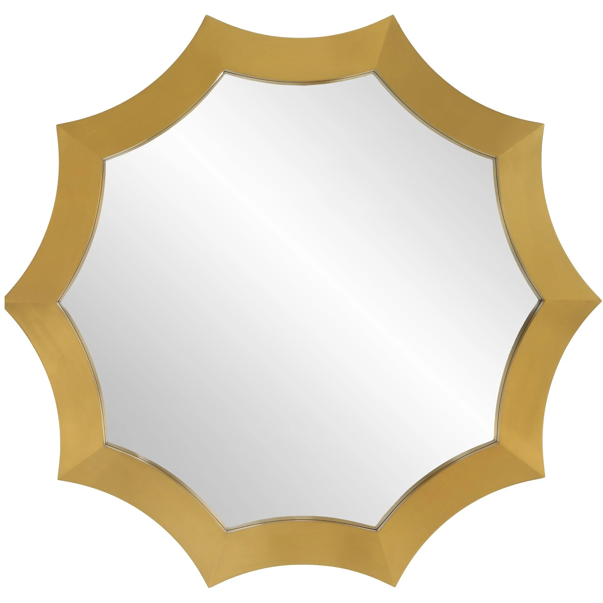 Flare Brushed Brass Round Mirror - Remutear