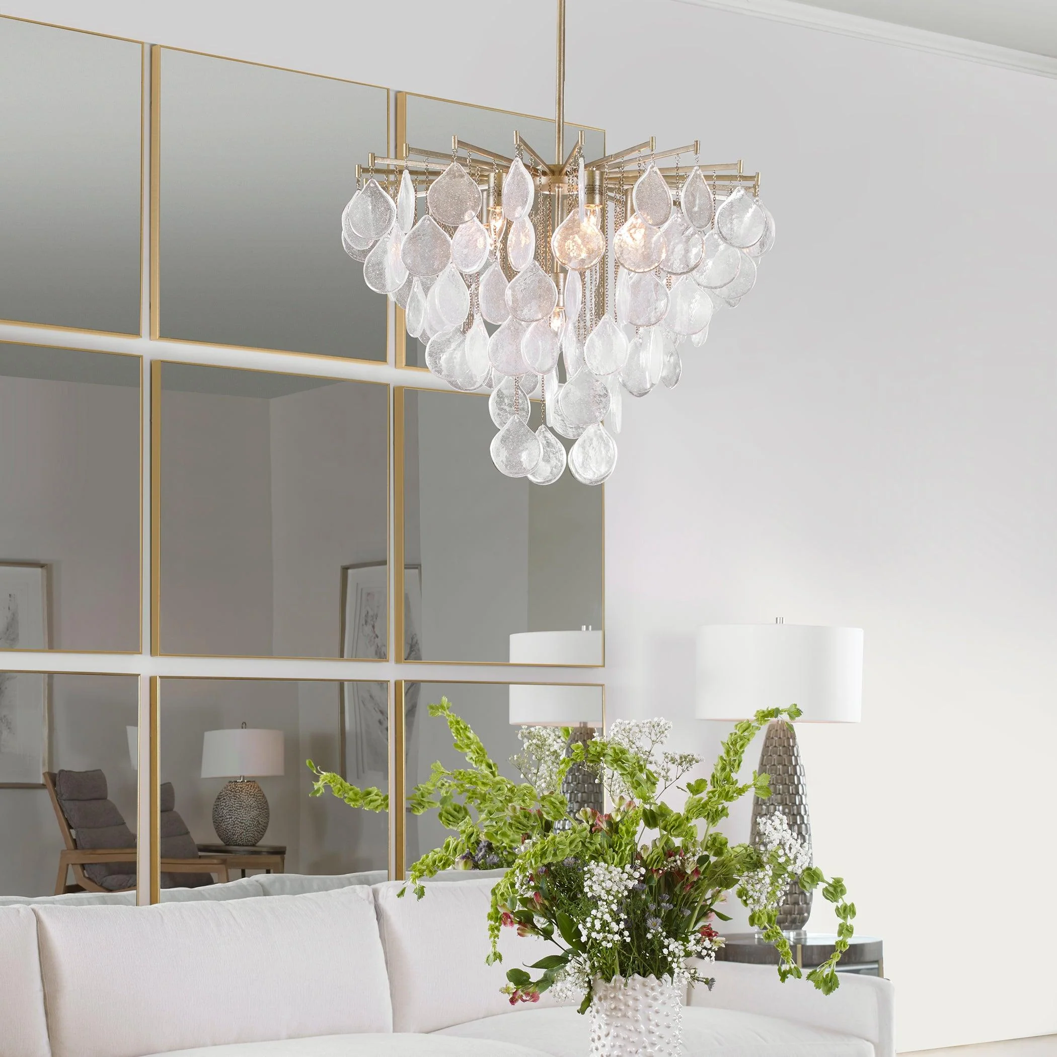 GOCCIA 6 LIGHT TEAR DROP GLASS PENDANT - Remutear