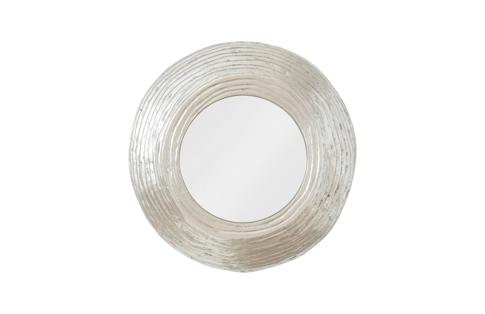 Ripple Mirror, Resin, LG, Silver Leaf with Antiquing - Remutear