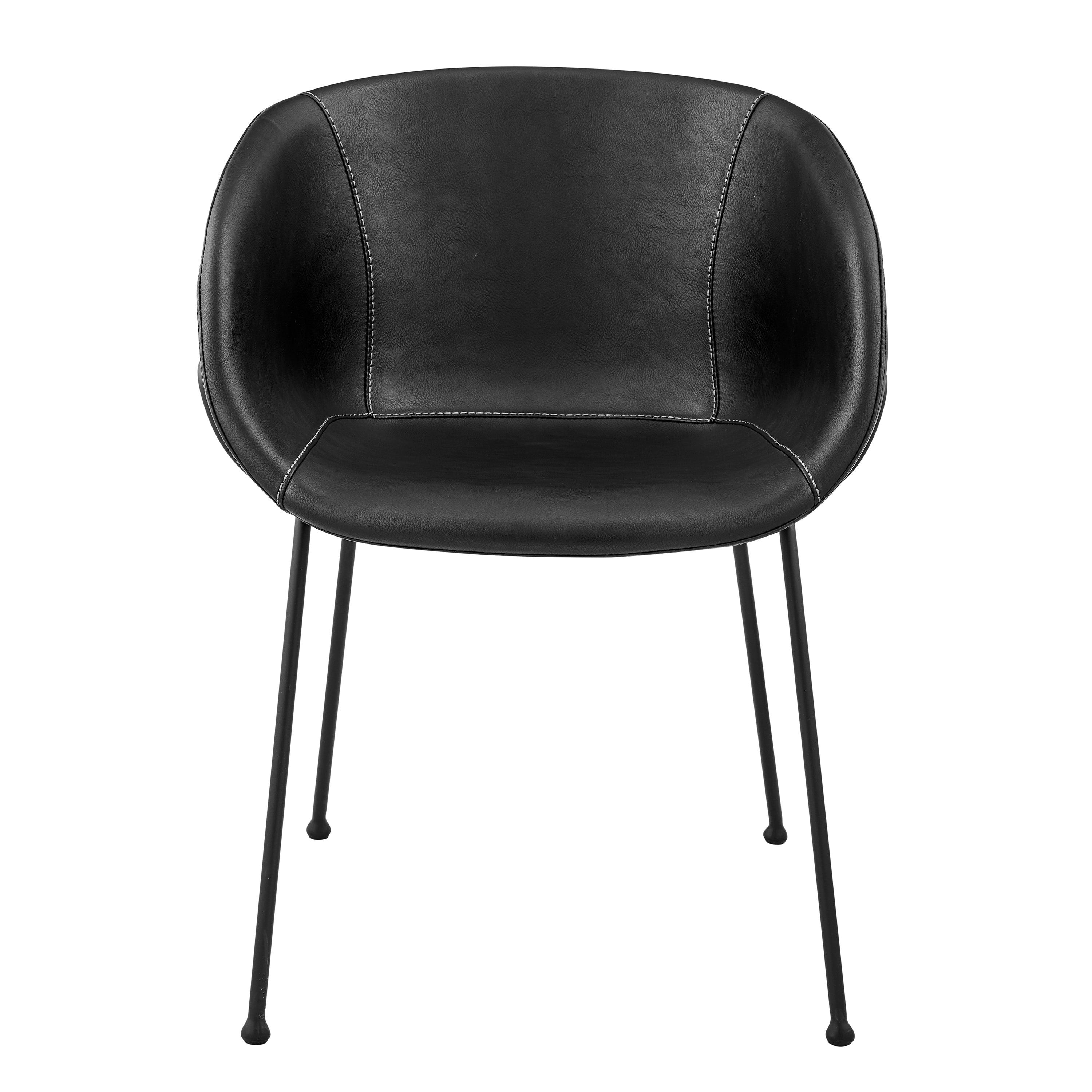 Zach Armchair with Leatherette and Powder Coated Steel Frame and Legs - Set of 2 - Remutear