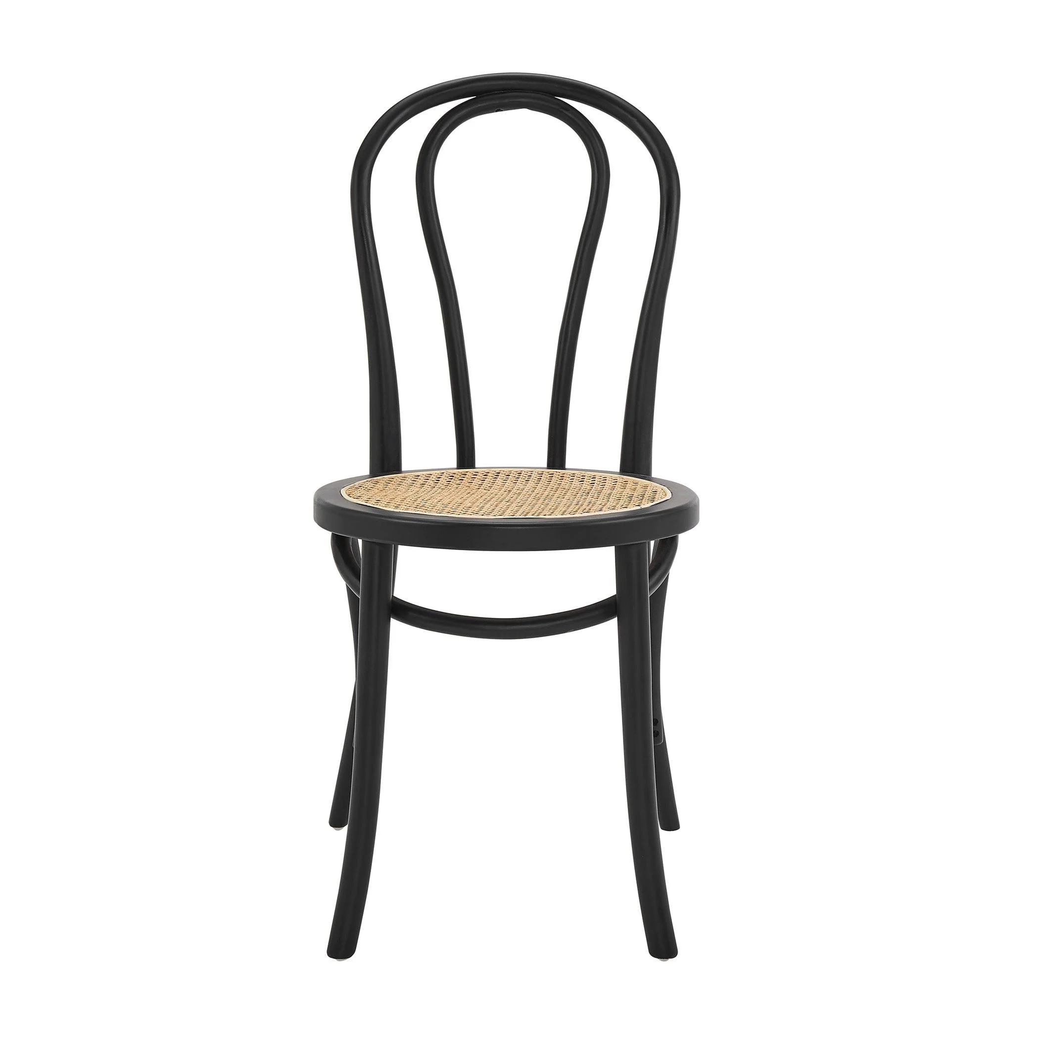Marko Side Chair in Matte Black with Natural Seat - Remutear