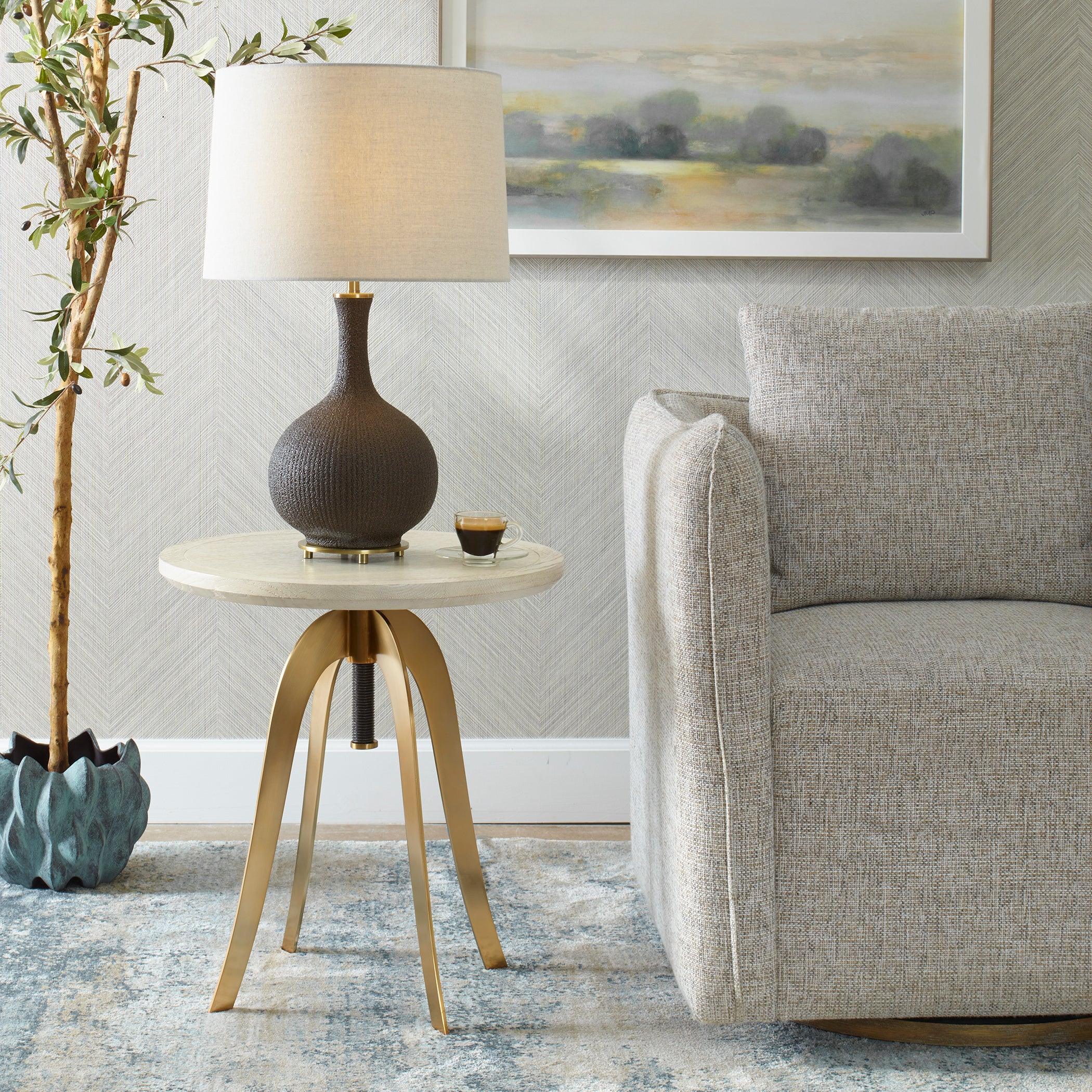 Alice Oak Adjustable Accent Table - Remutear
