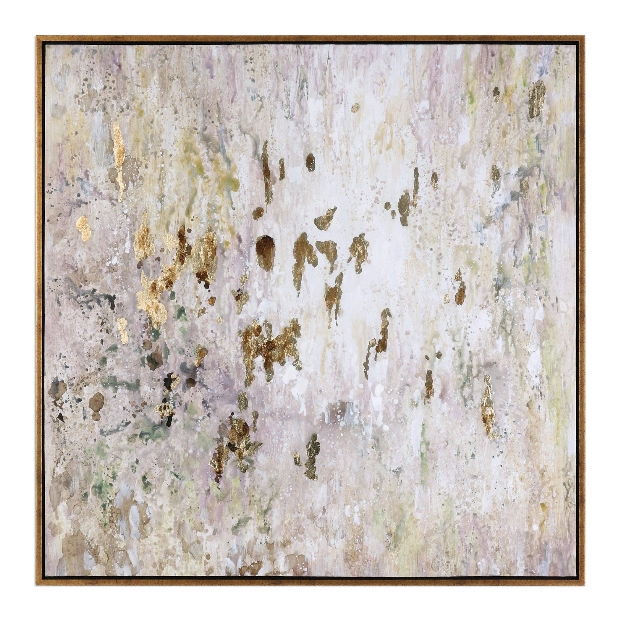 Golden Raindrops Modern Abstract Art - Remutear
