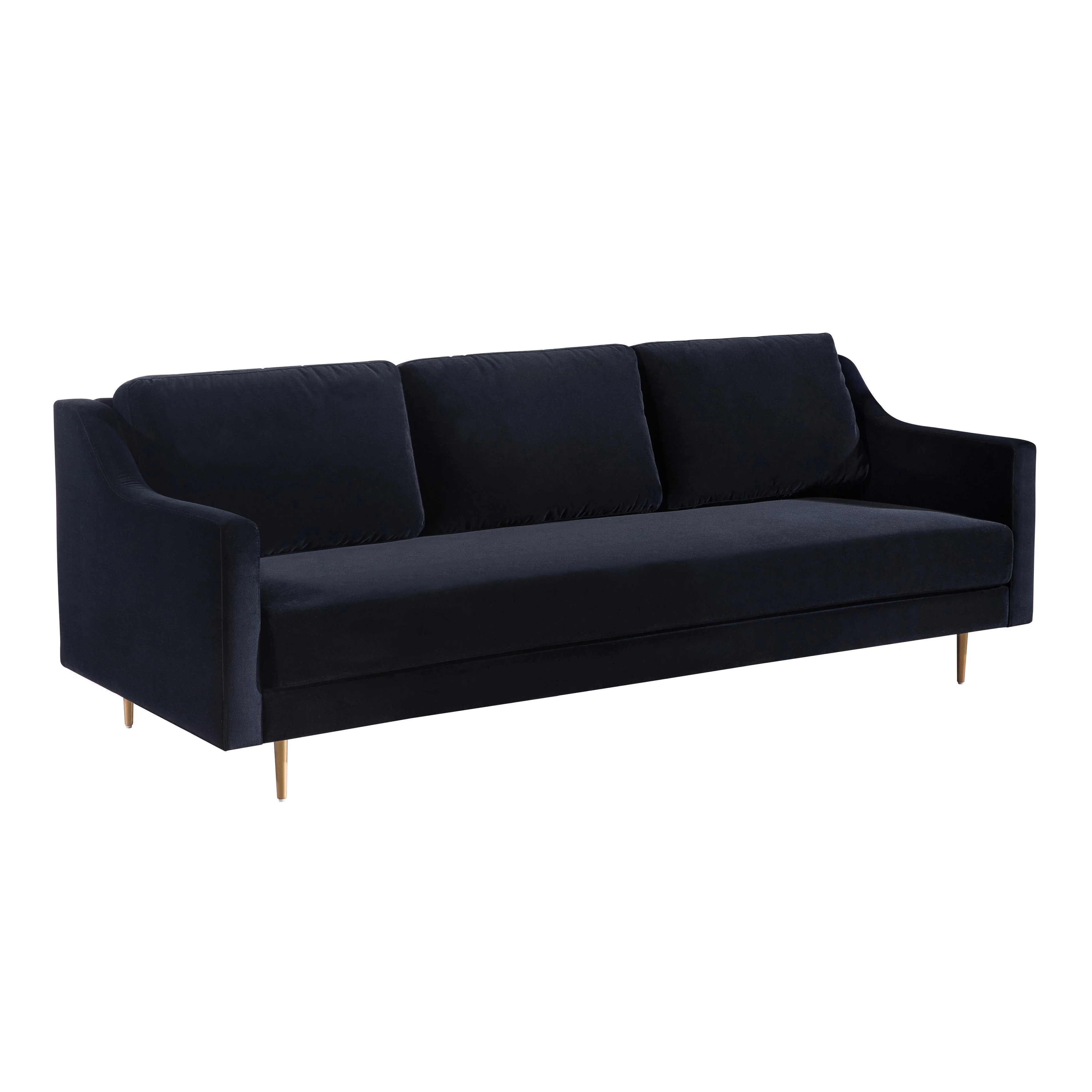 Milan Black Velvet Sofa - Remutear