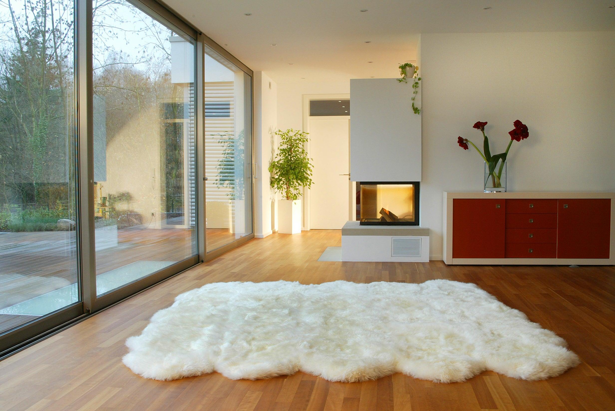 Long Wool Sheepskin Rug Decto - Remutear