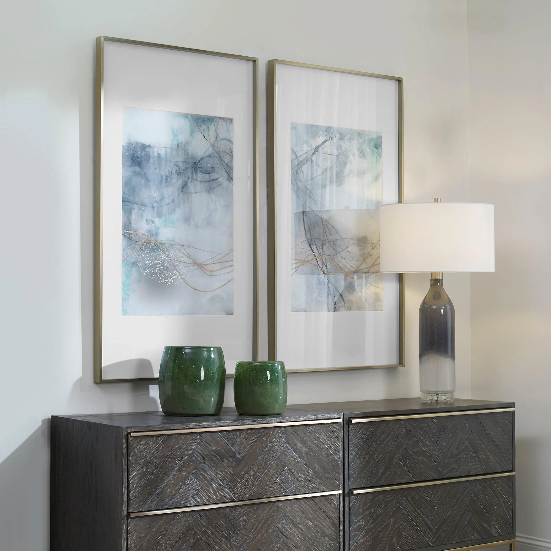 UNDULATING ORO ABSTRACT PRINTS, SET OF 2 - Remutear