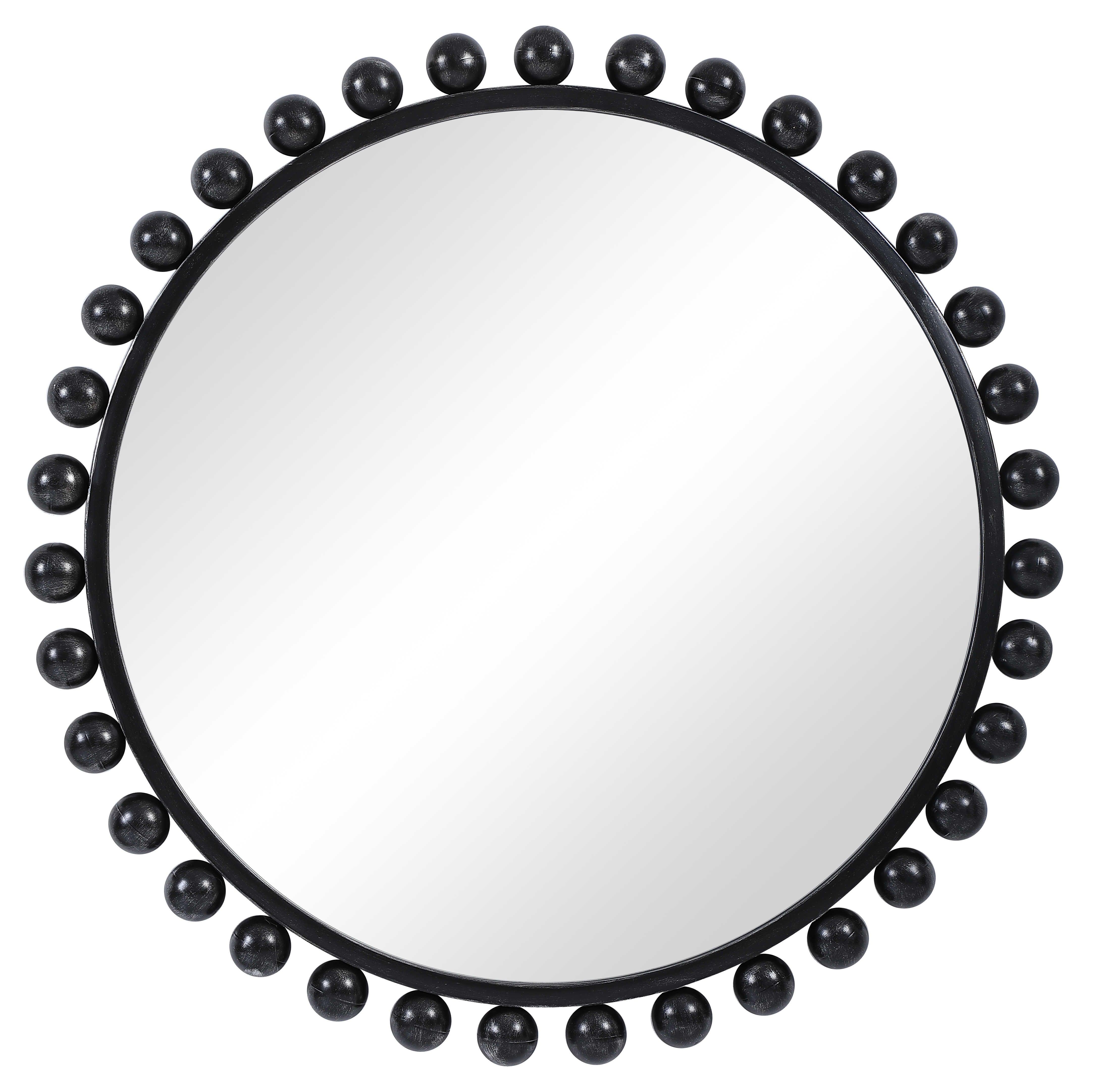 CYRA BLACK ROUND MIRROR - Remutear