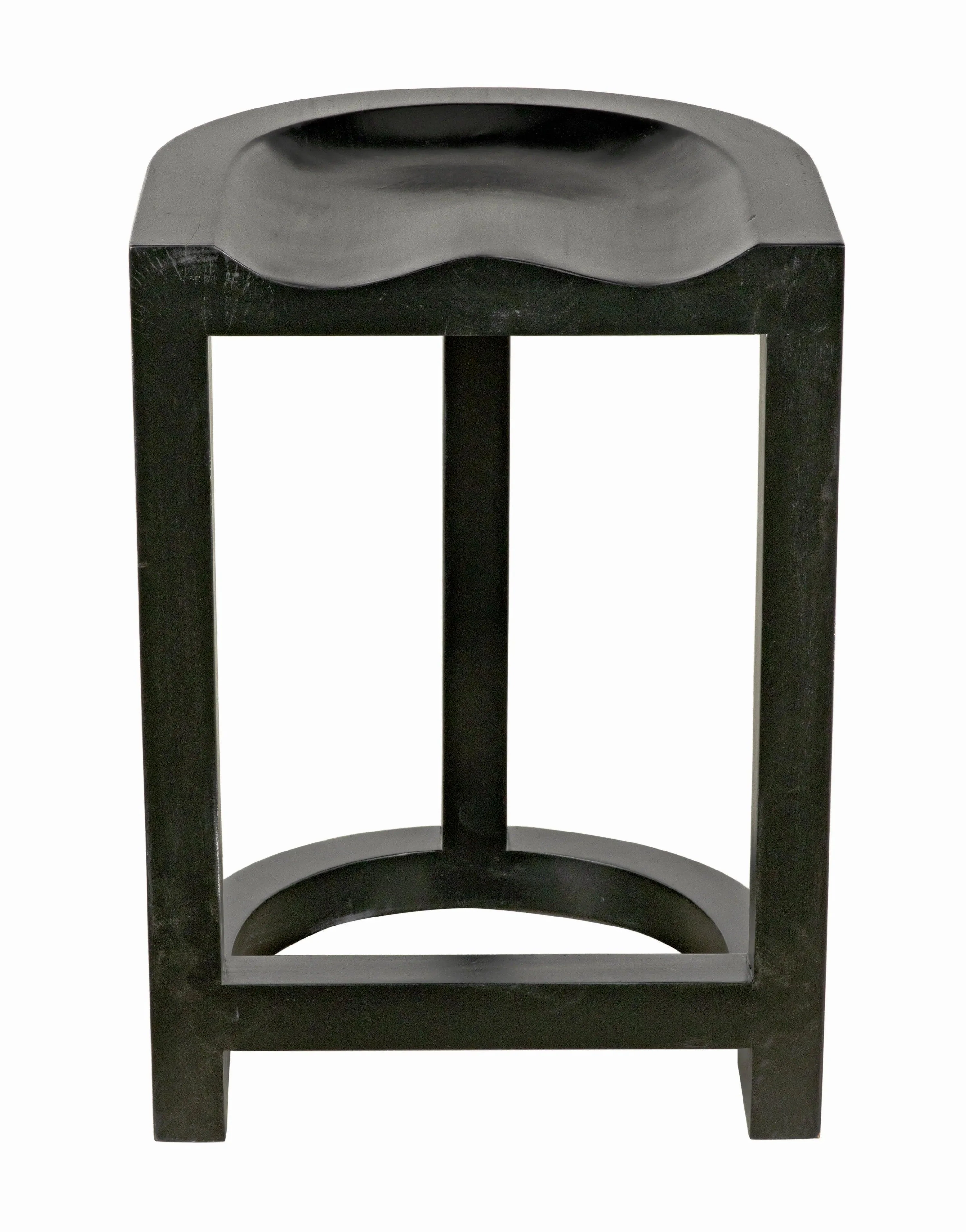 Saddle Counter Stool, Hand Rubbed Black - Remutear