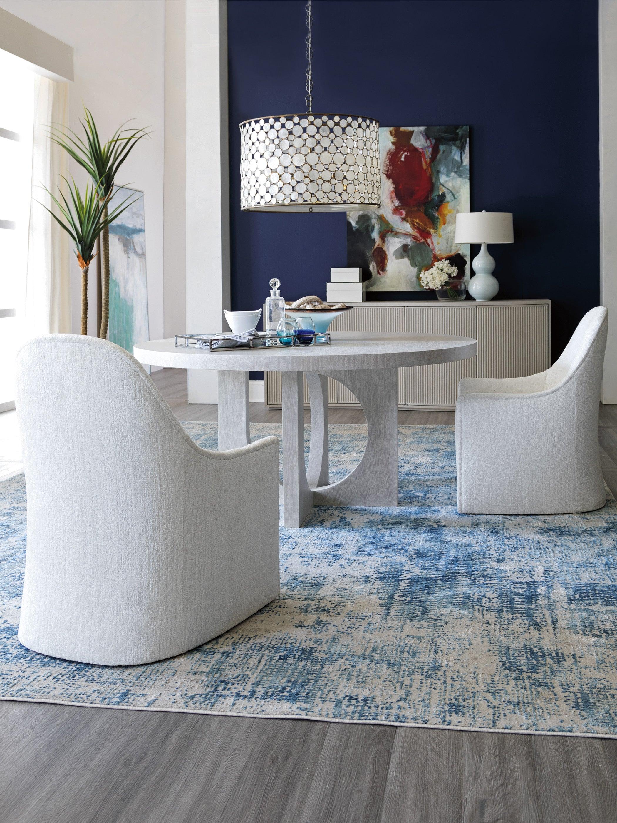 Signature Designs Misty Gray Apostrophe Round Dining Table - Remutear
