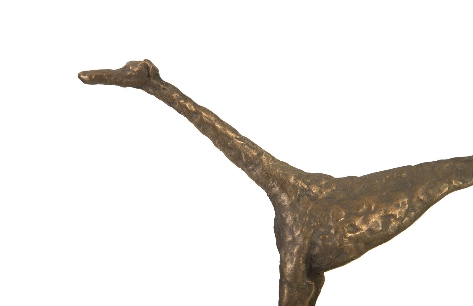 Greyhound on Black Metal Base, Resin, Bronze Finish - Remutear