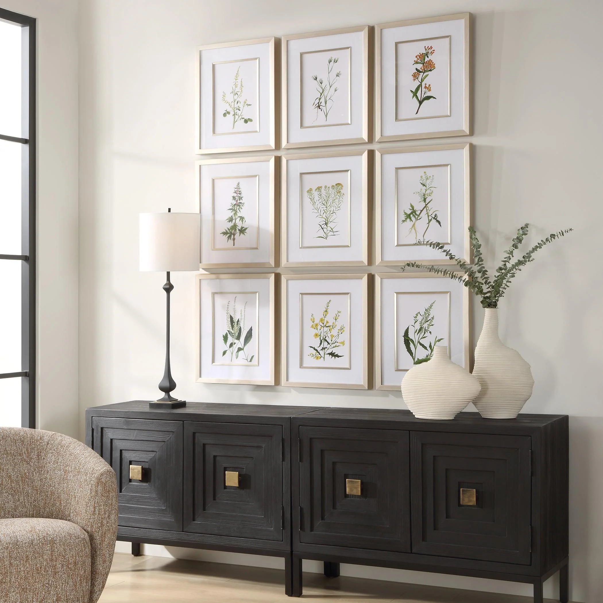 Botanical Flowers Framed Prints, S/9 - Remutear