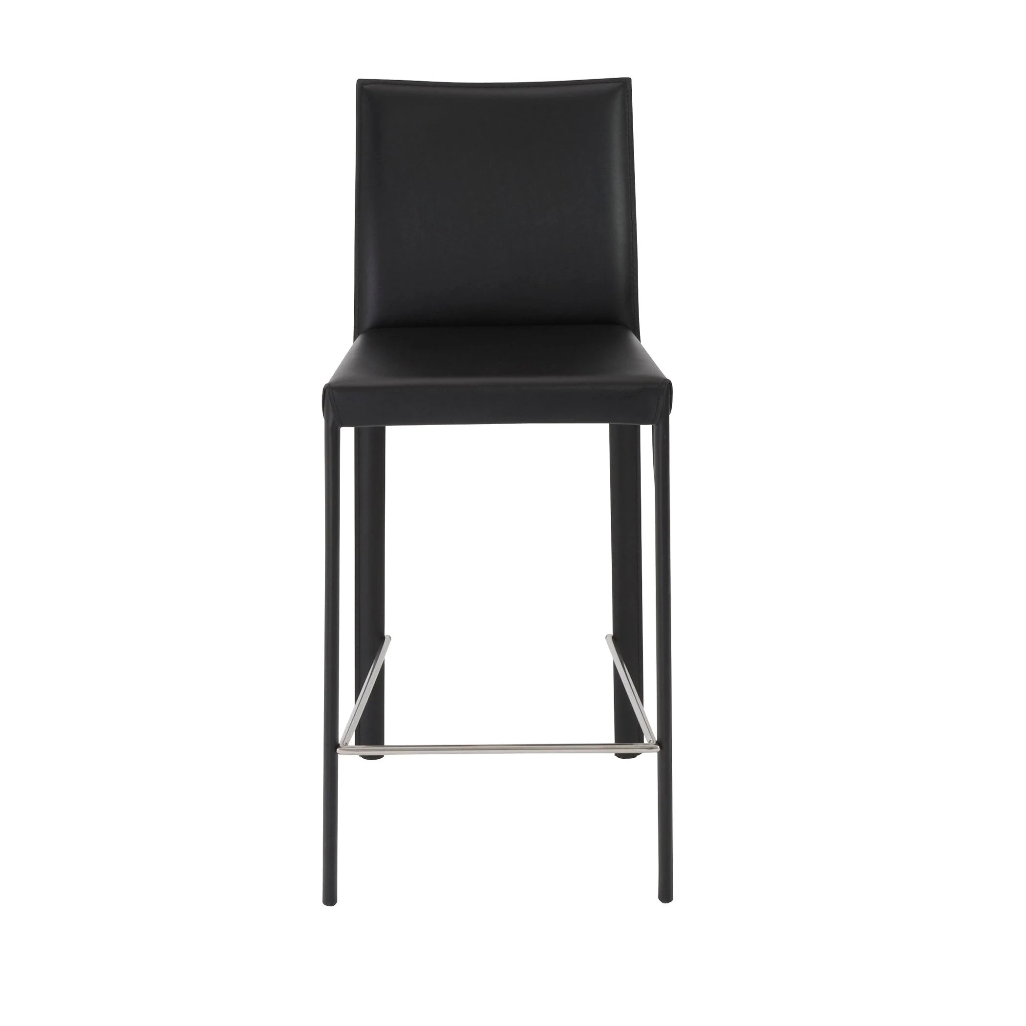 Hasa Counter Stool with Polished Staless Steel Legs - Set of 2 - Remutear