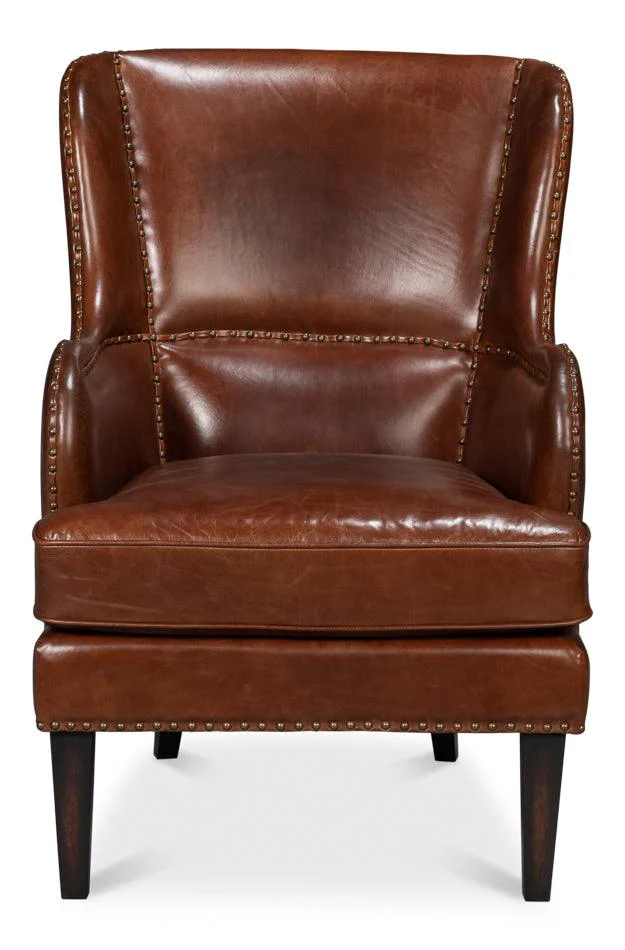 Whitney Distilled Leather Chair Brown - Remutear