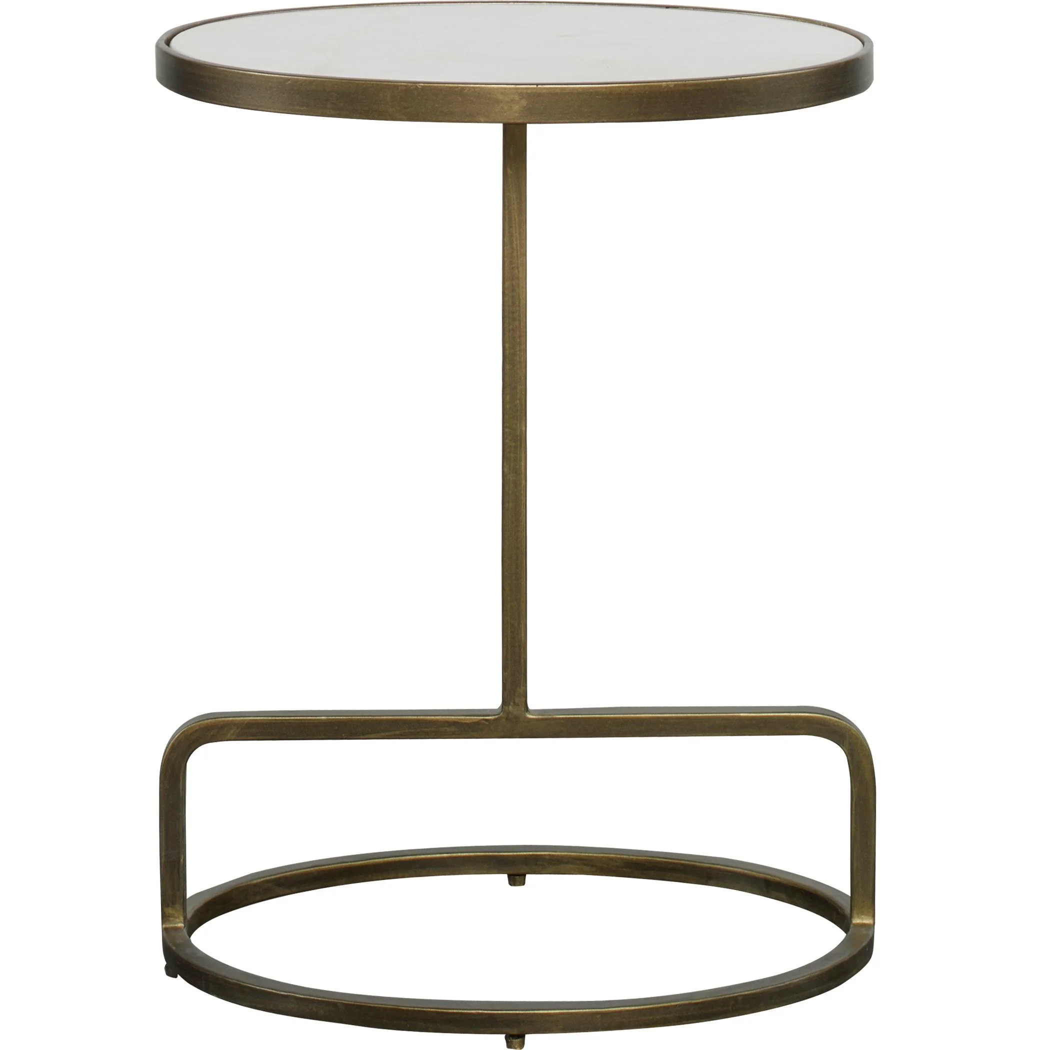 JESSENIA WHITE MARBLE ACCENT TABLE - Remutear