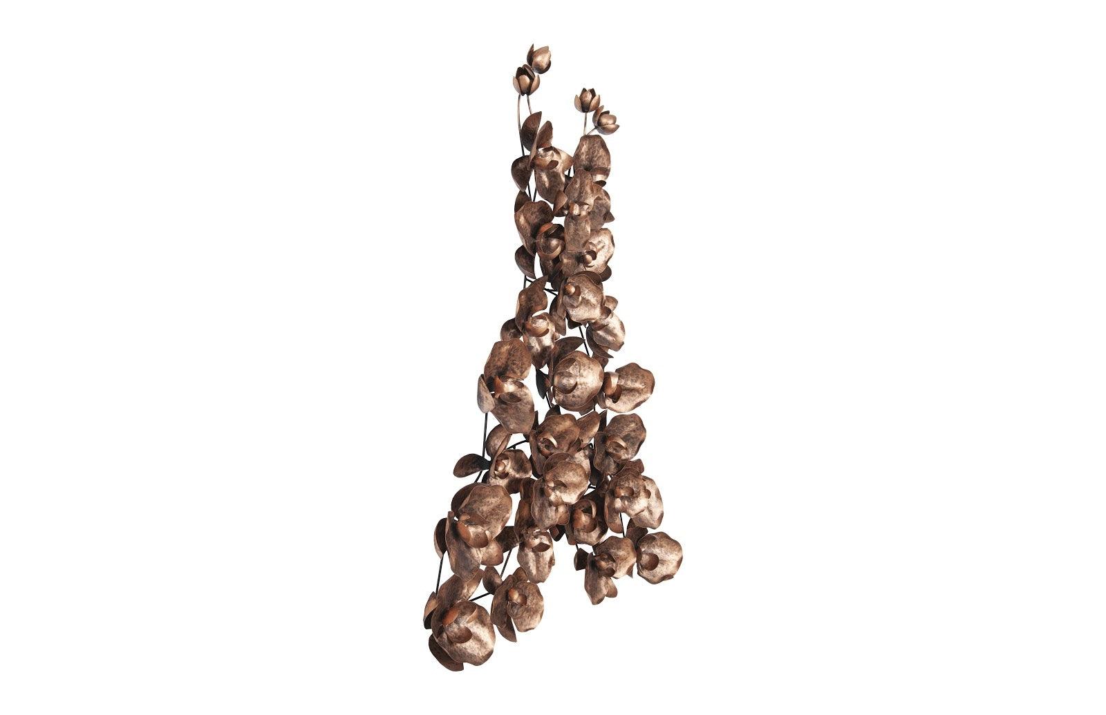 Orchid Dress Wall Art, Metal, Copper/Black - Remutear