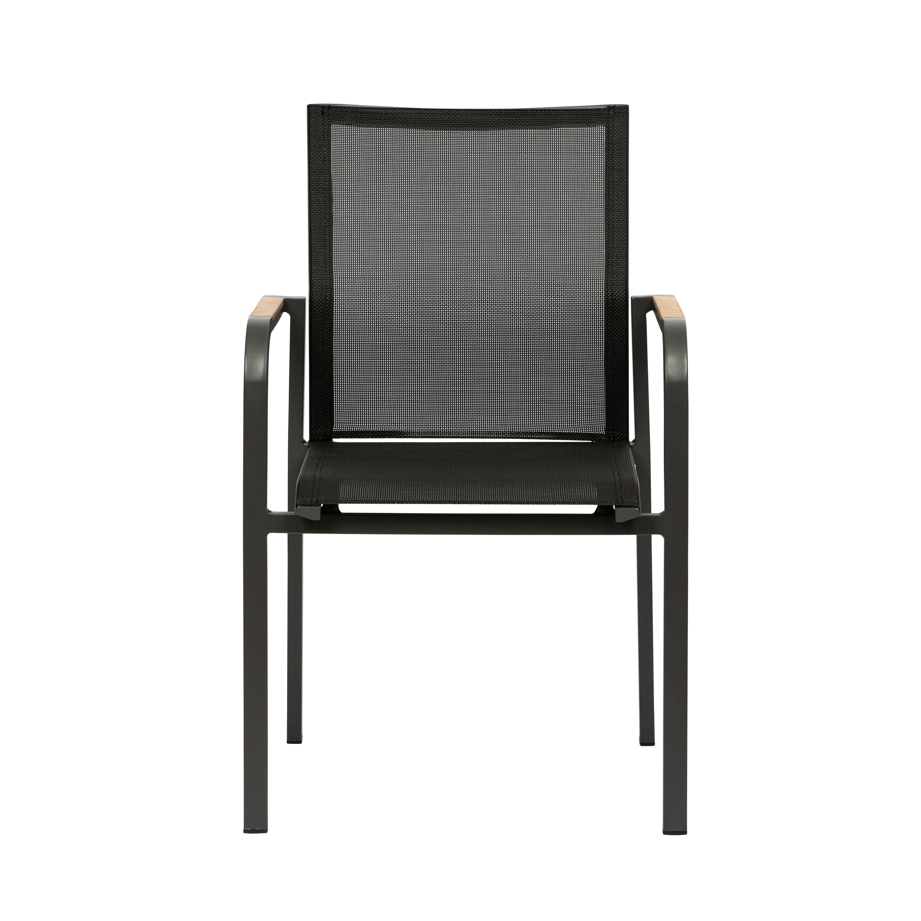 Tristan Armchair in Black Mesh with Anthracite Frame - Set of 2 - Remutear