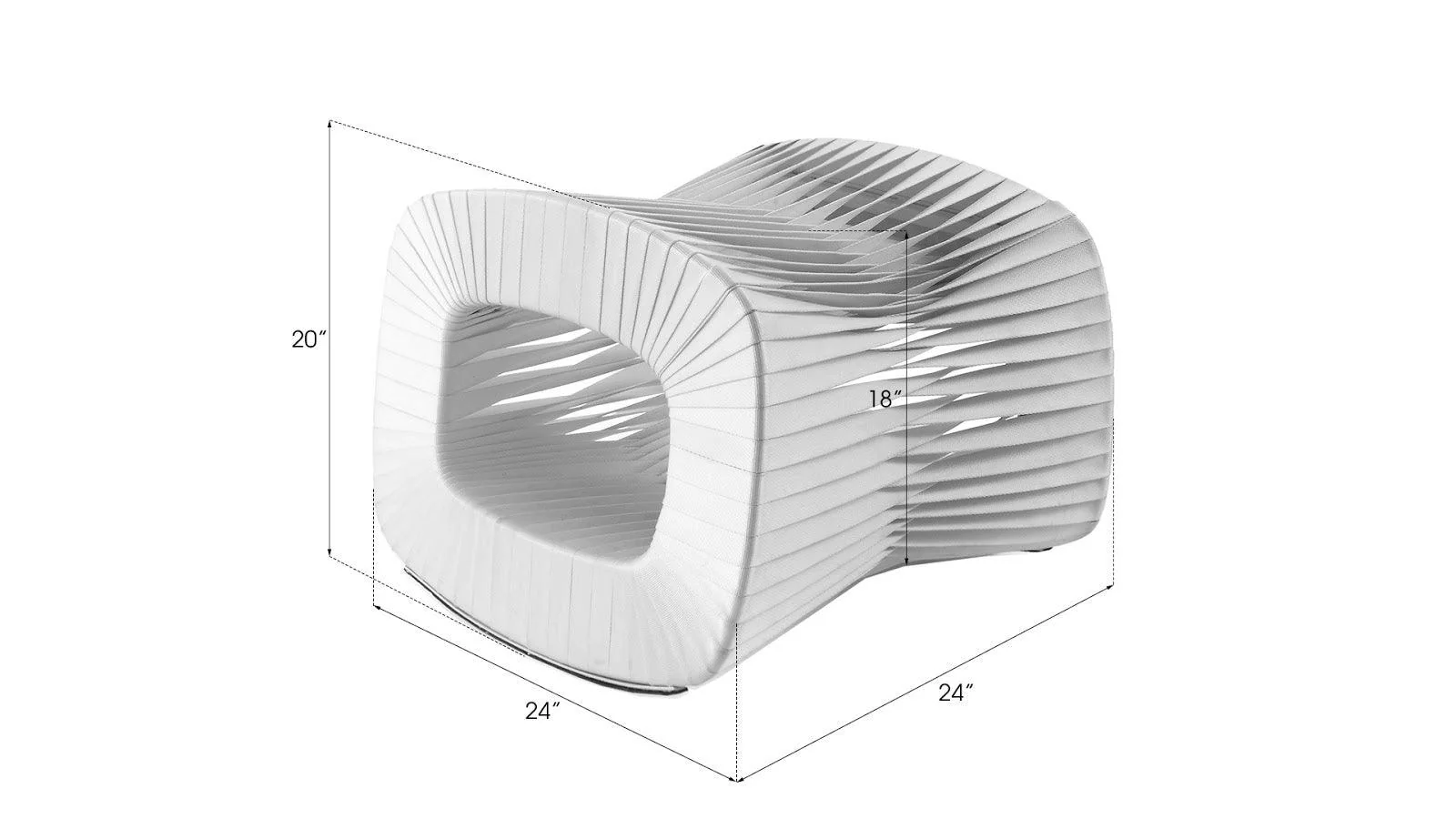 Seat Belt Ottoman, White - Remutear