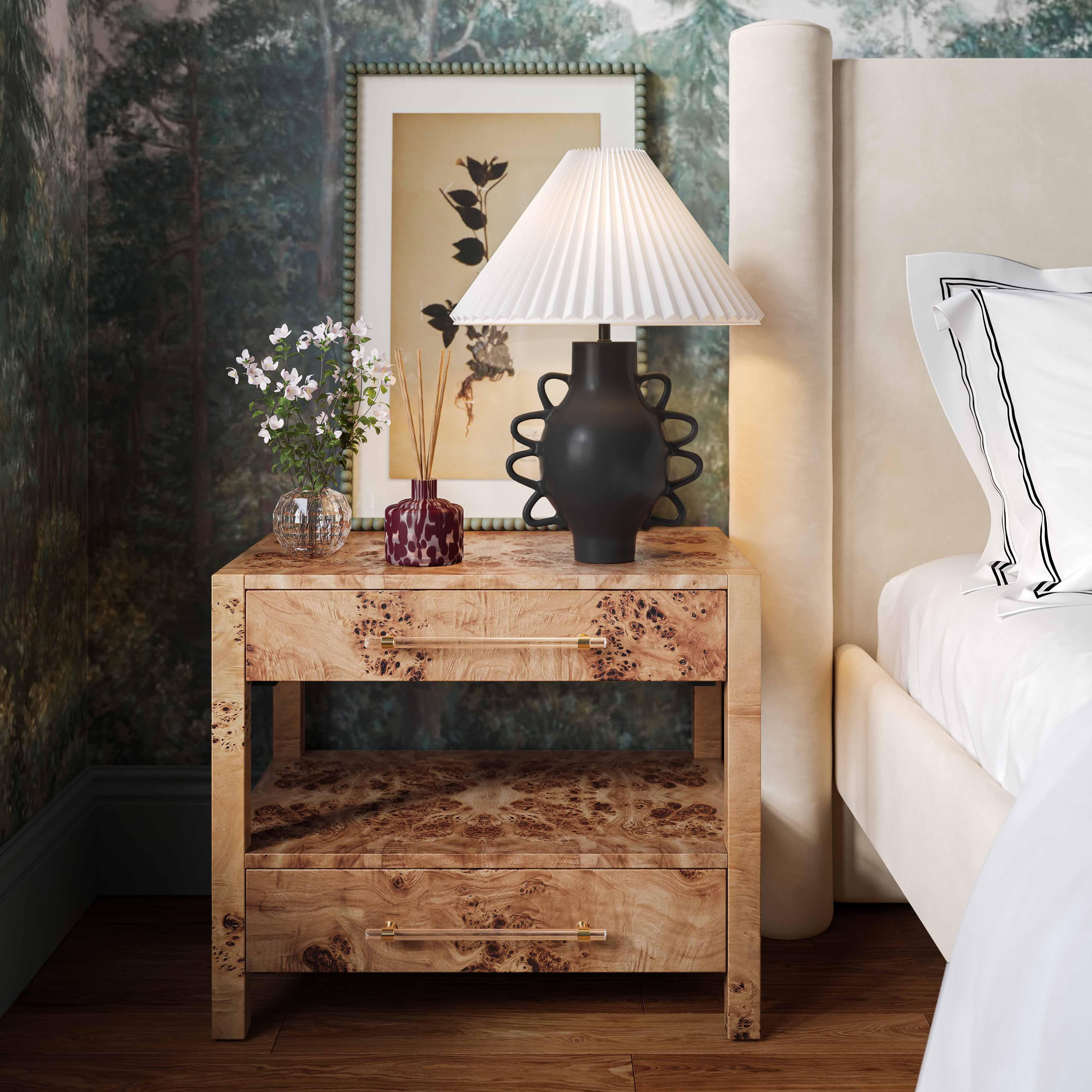 Hazza Black Pleated Table Lamp - Remutear