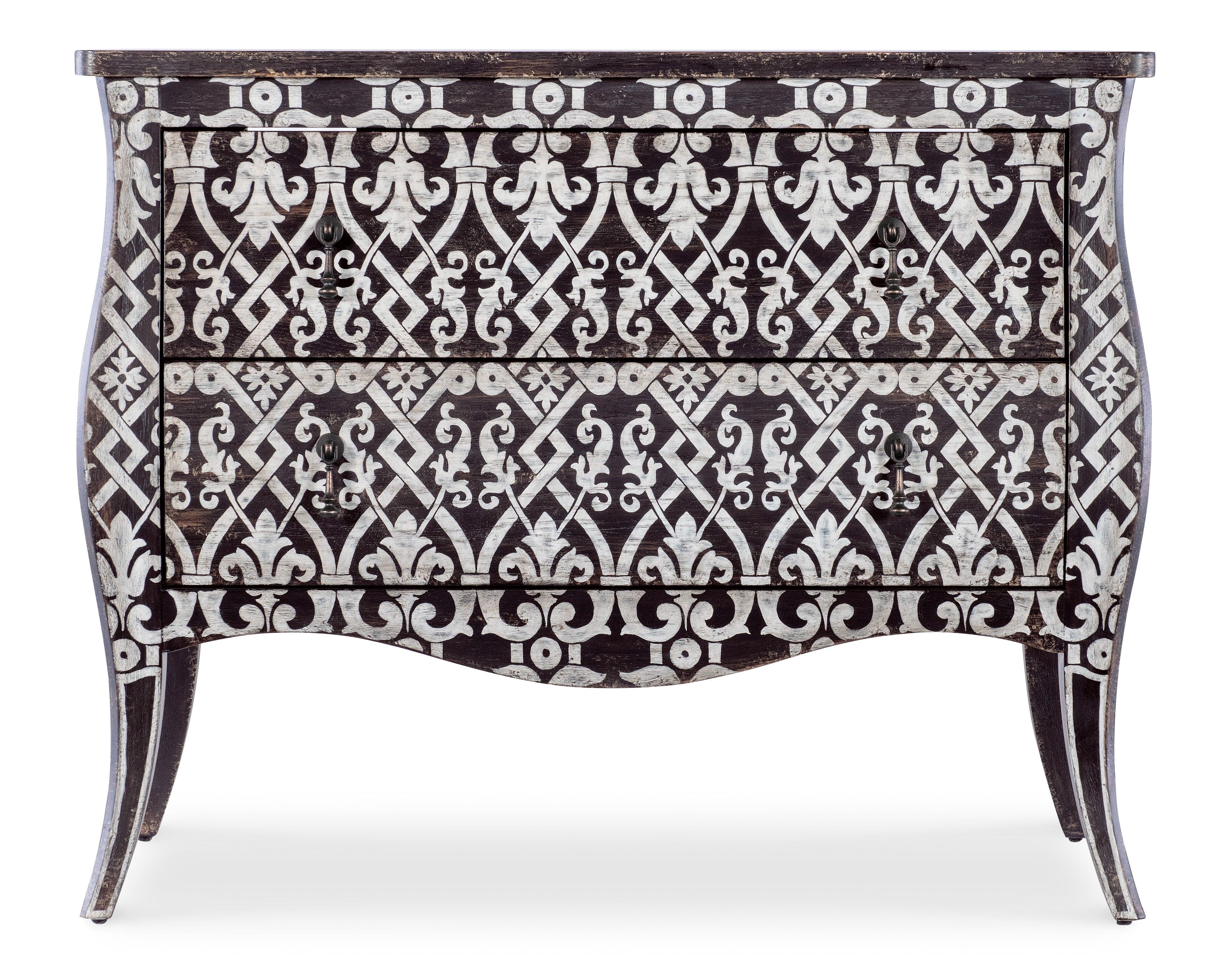 Americana Two-Drawer Bombay Accent Nightstand - Remutear