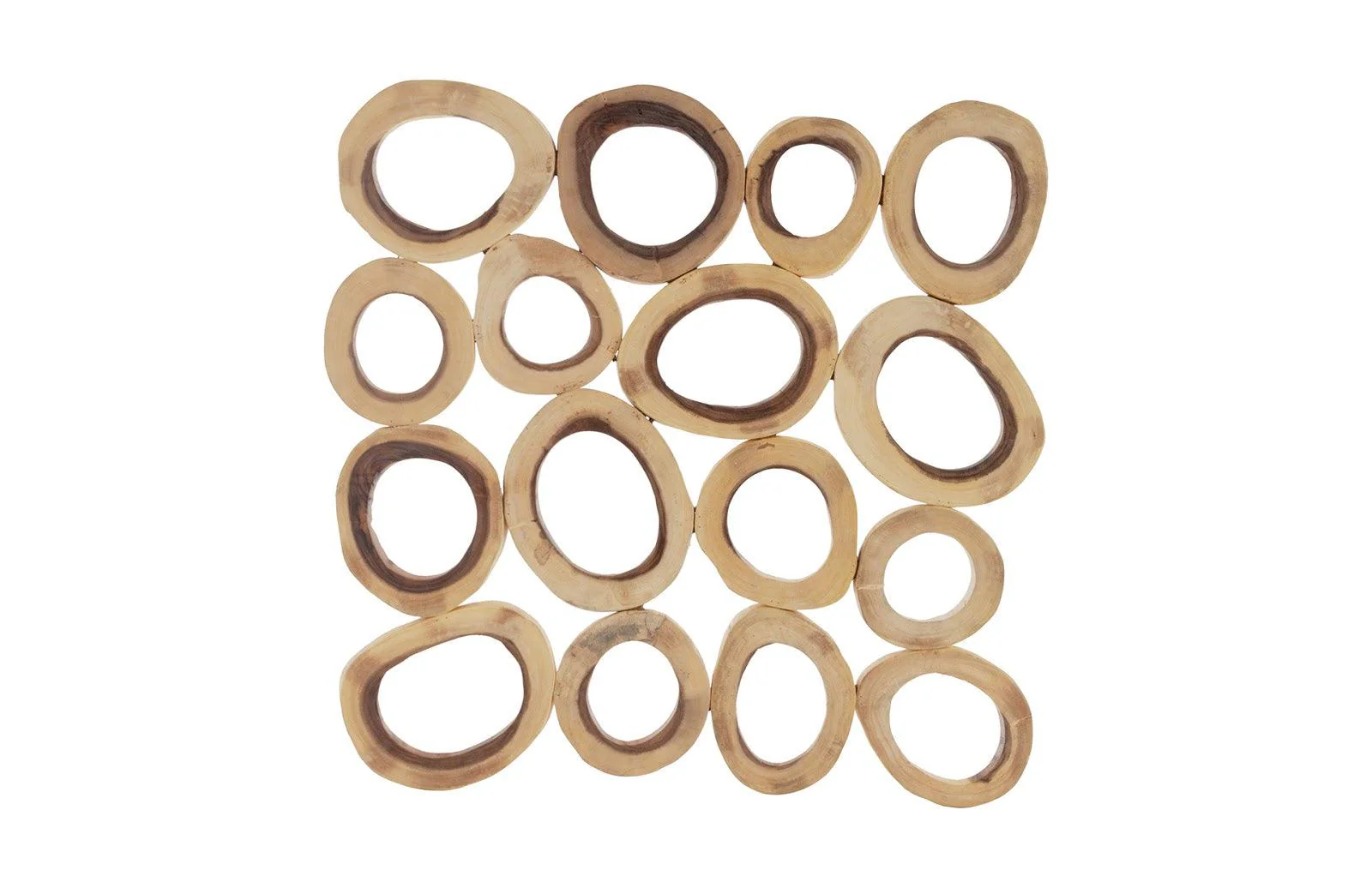 Chuleta Rings Wall Art, Chamcha Wood, Square, LG - Remutear