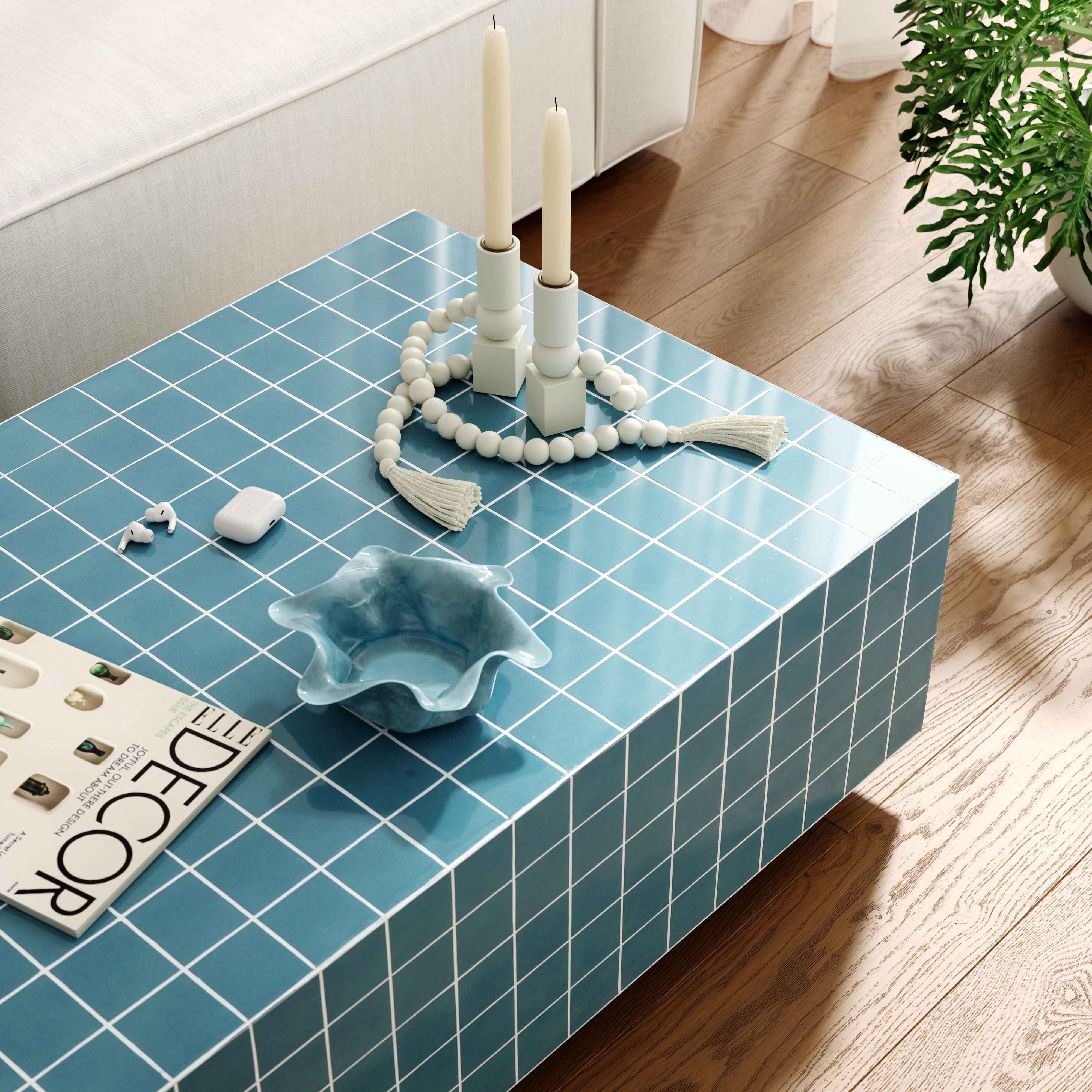 Mixie Blue Tile Indoor / Outdoor Coffee Table - Remutear