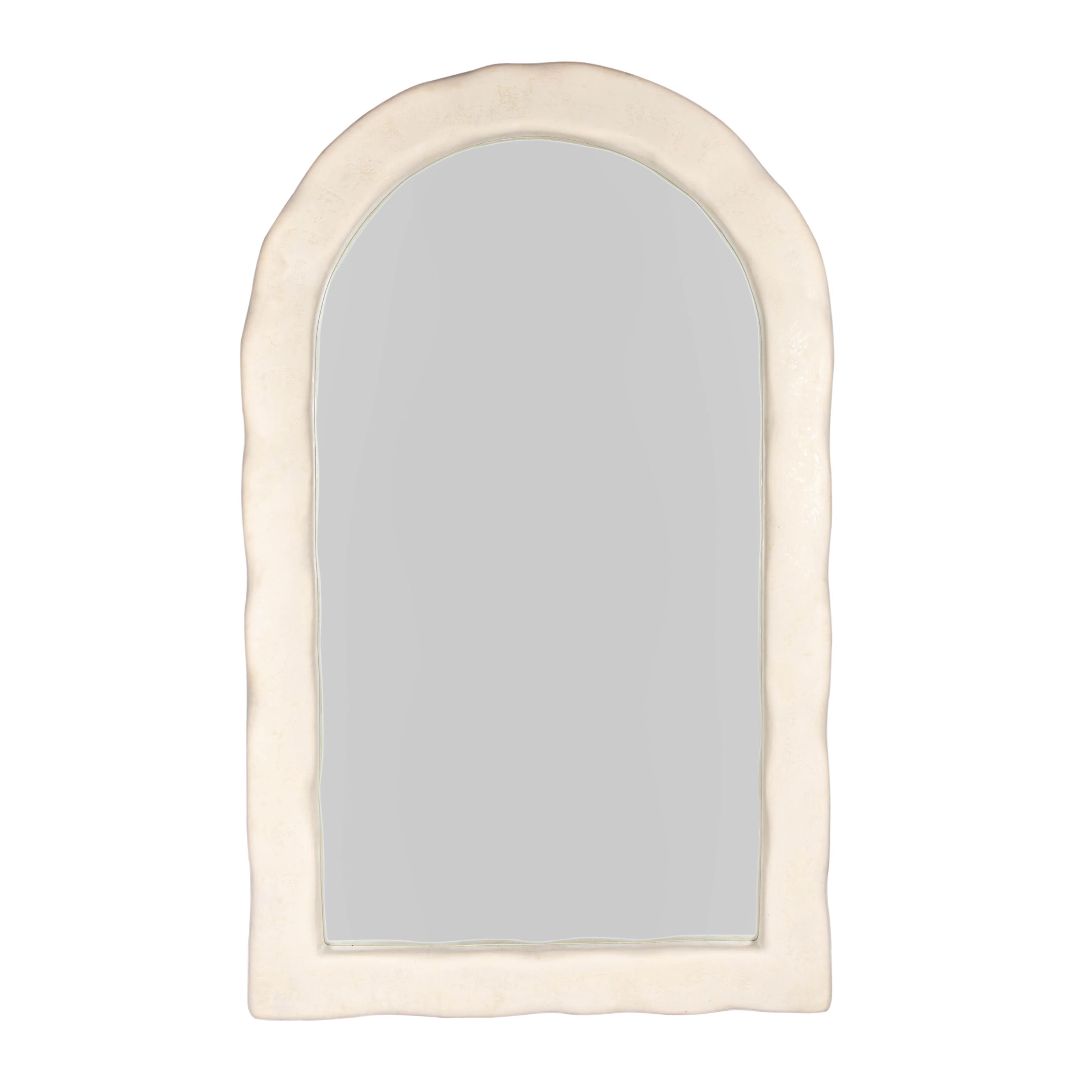 Kaia Cream Textured Floor Mirror - Remutear