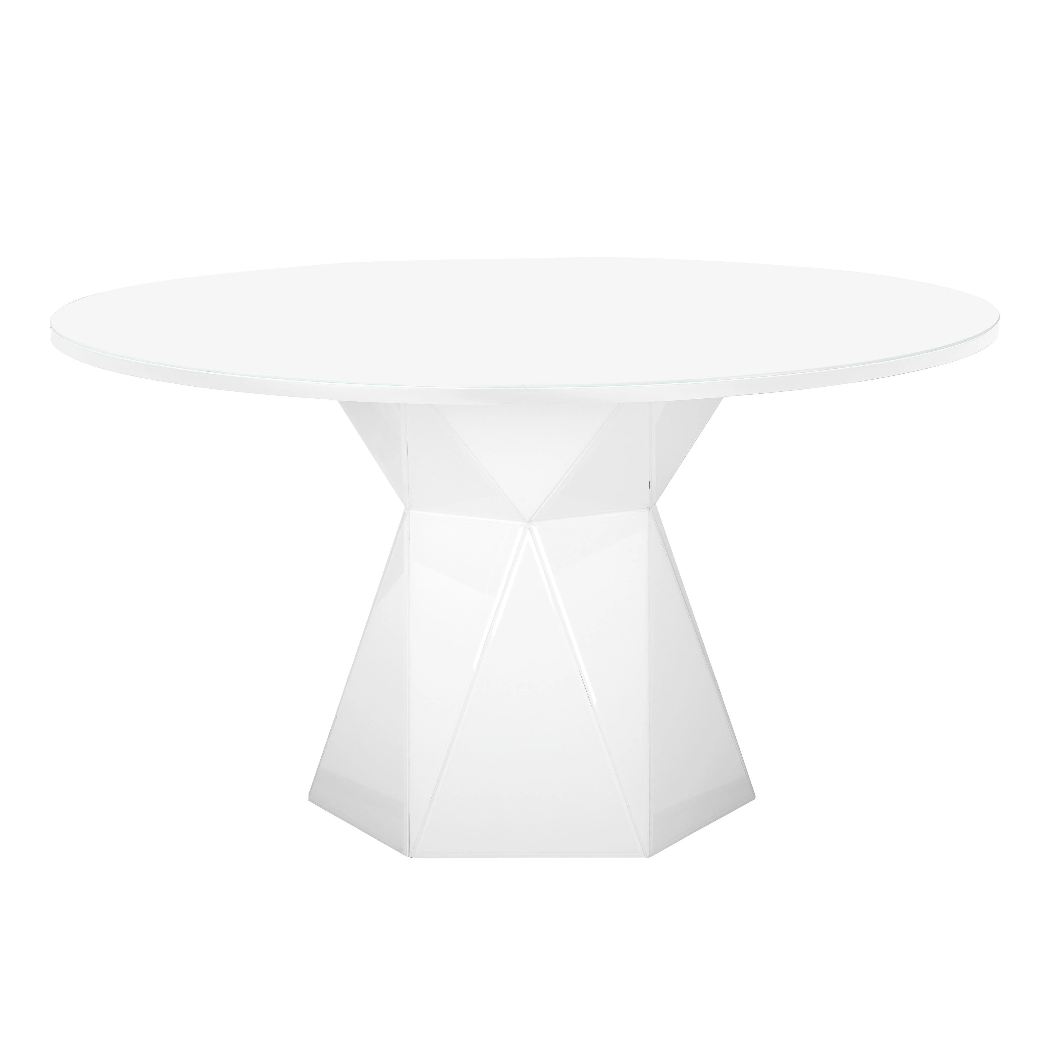 Iris White Glass Dining Table - Remutear