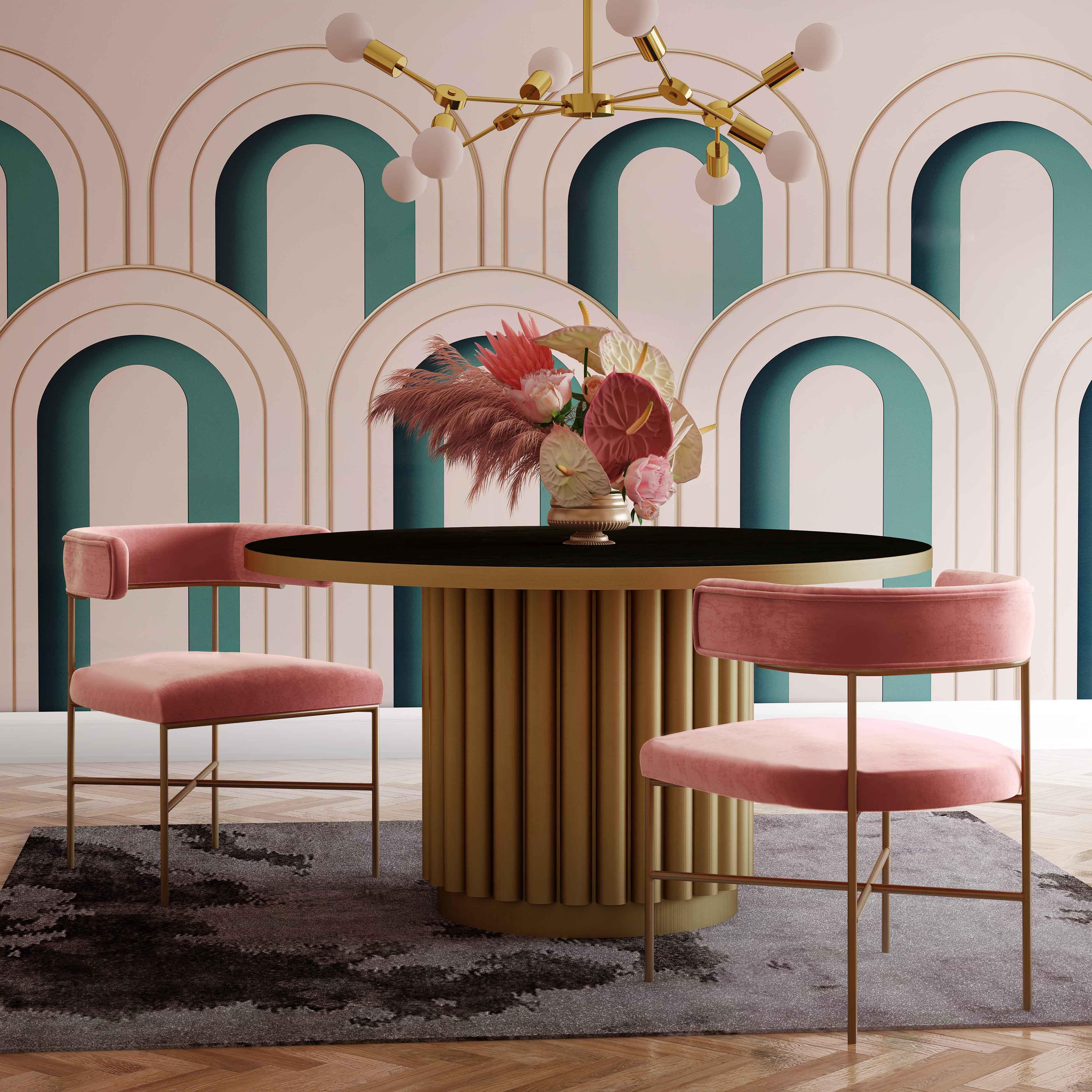 Kim Performance Velvet Chair in Blush - Remutear