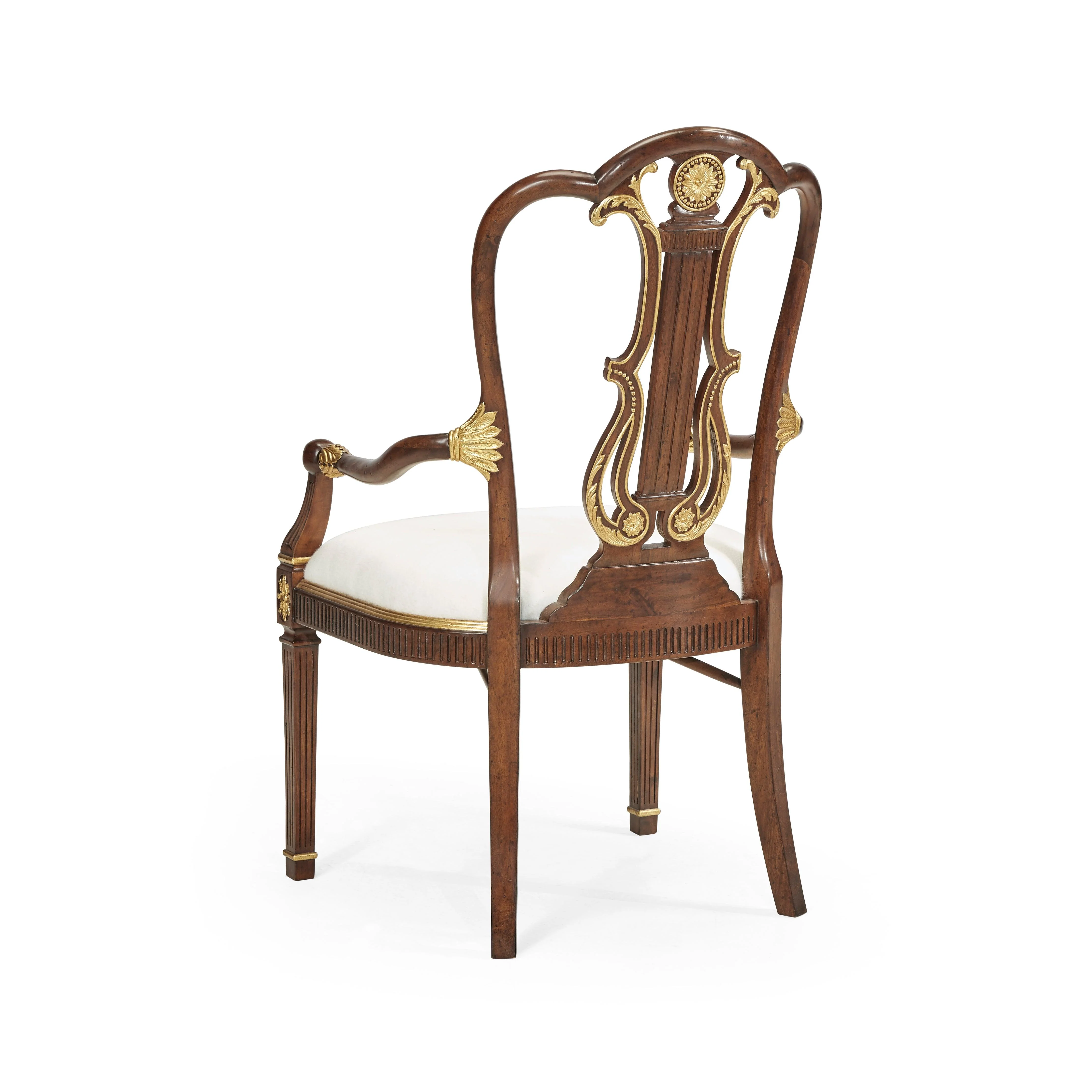 Buckingham Gilded Lyre Back Arm Chair - Remutear