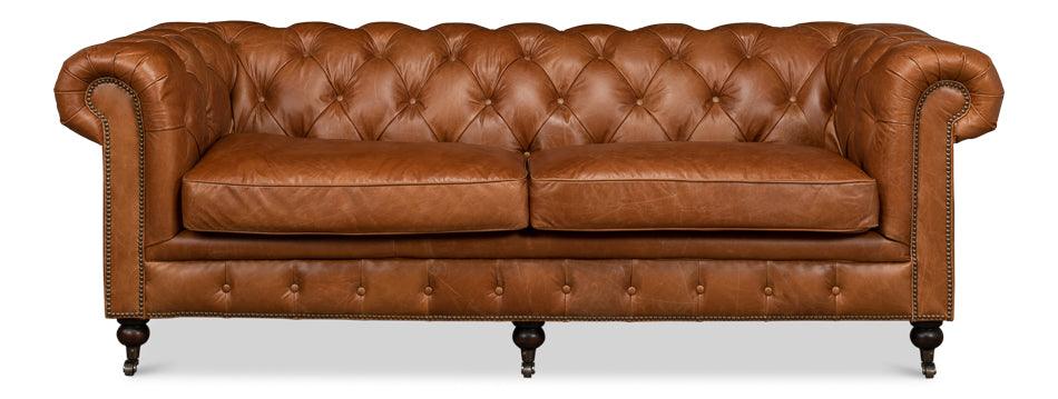 Tufted English Club Sofa - Vienna Brown - Remutear