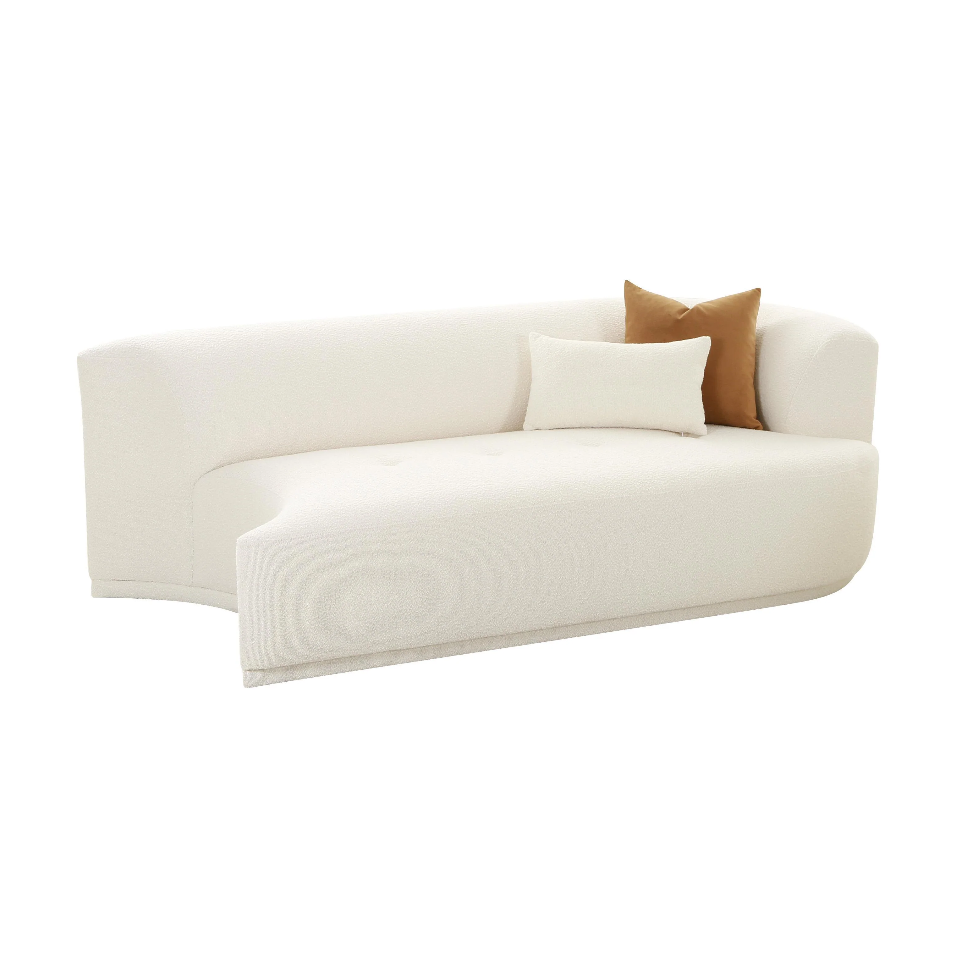 Fickle Cream Boucle Modular RAF Loveseat - Remutear