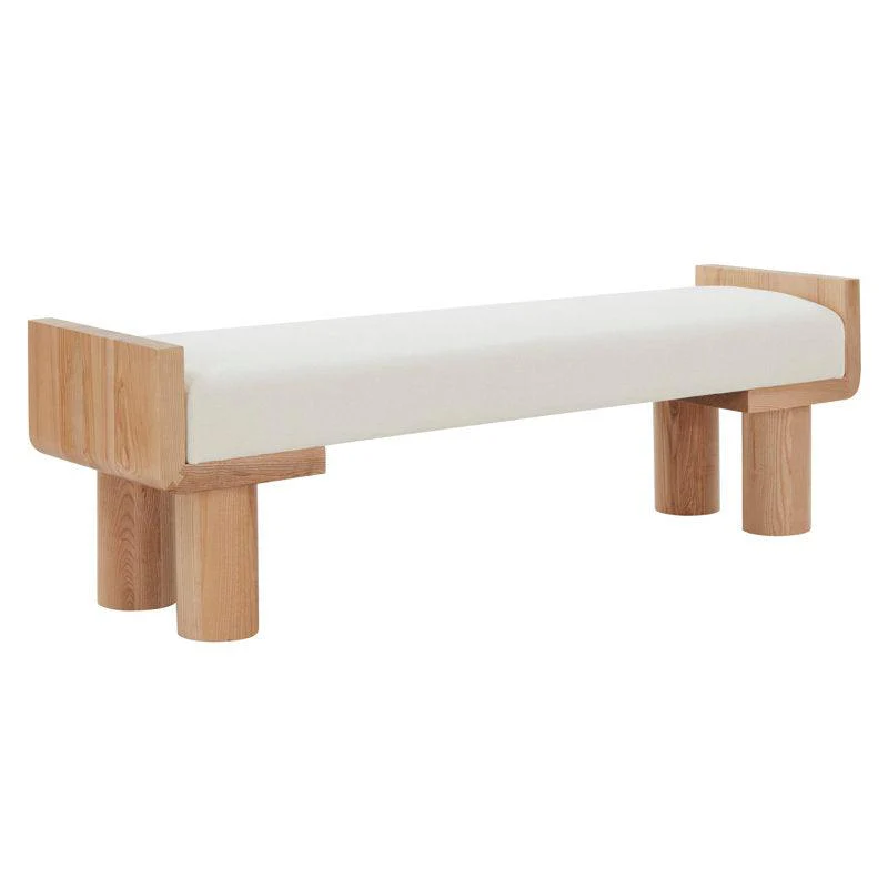 Iryna Boucle And Wood Bench - Remutear