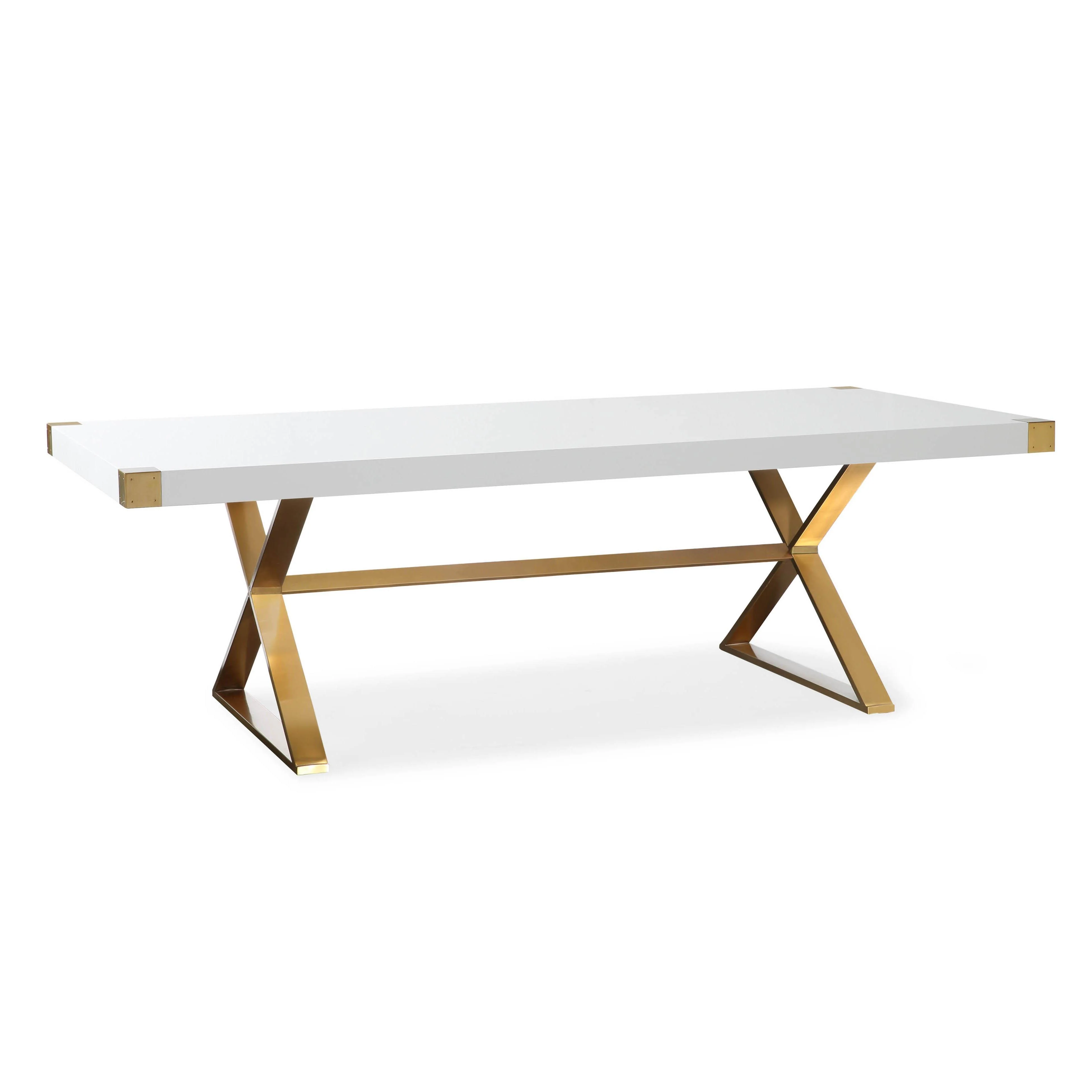 Adeline White Lacquer Dining Table - Remutear