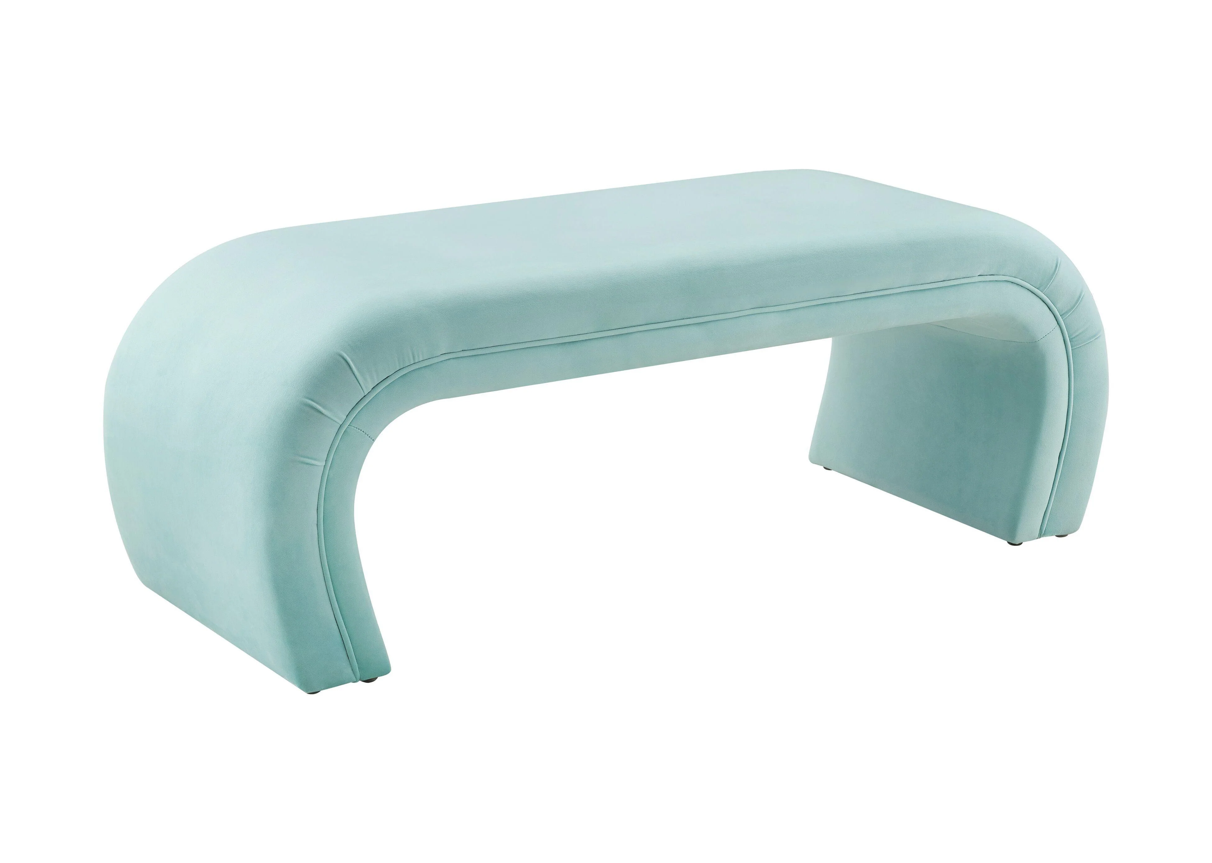 Kenya Bright Blue Velvet Bench - Remutear