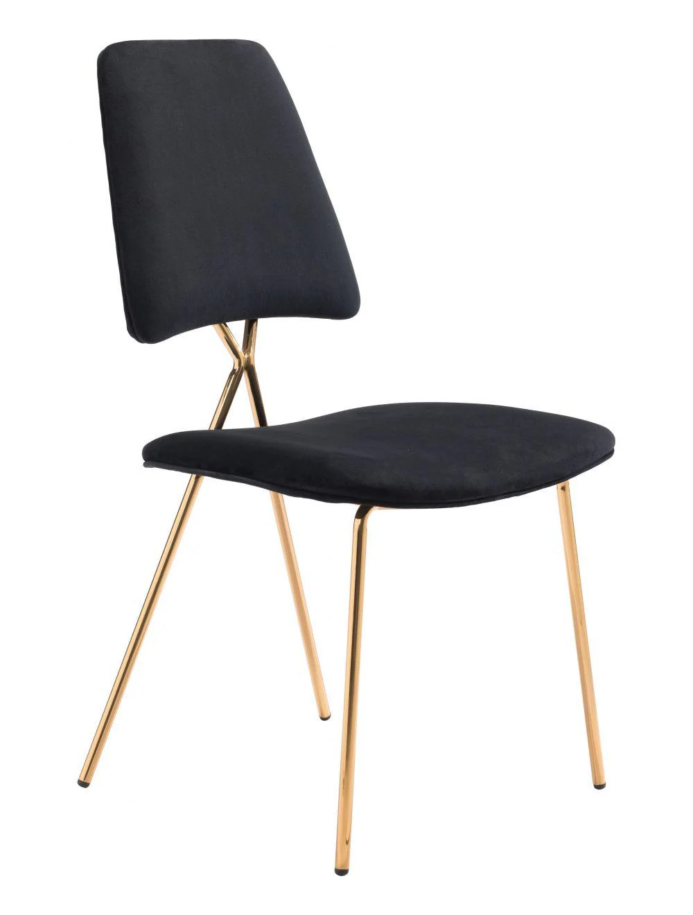 Chloe Dining Chair (Set of 2) Black & Gold - Remutear