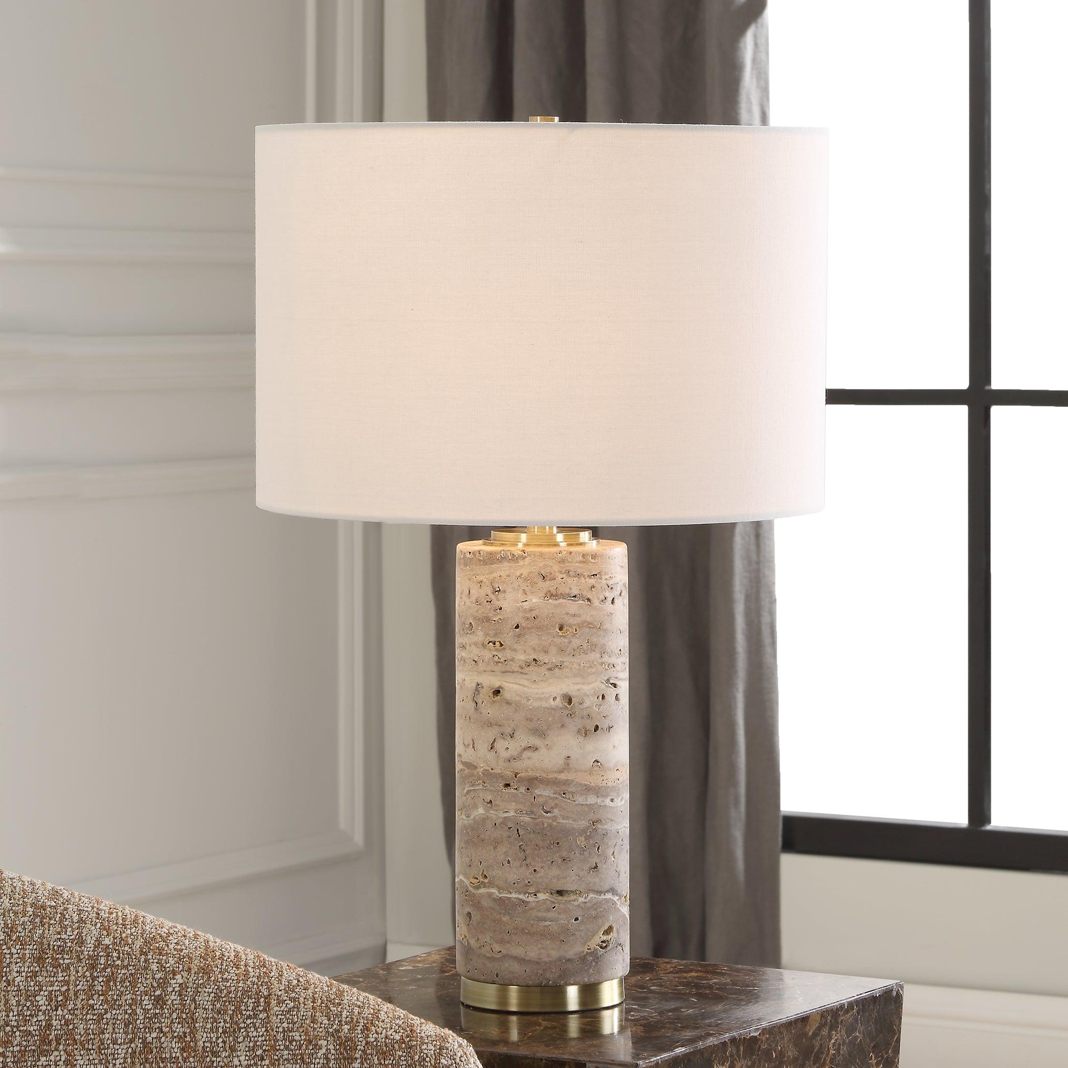 Cortado Travertine Table Lamp - Remutear