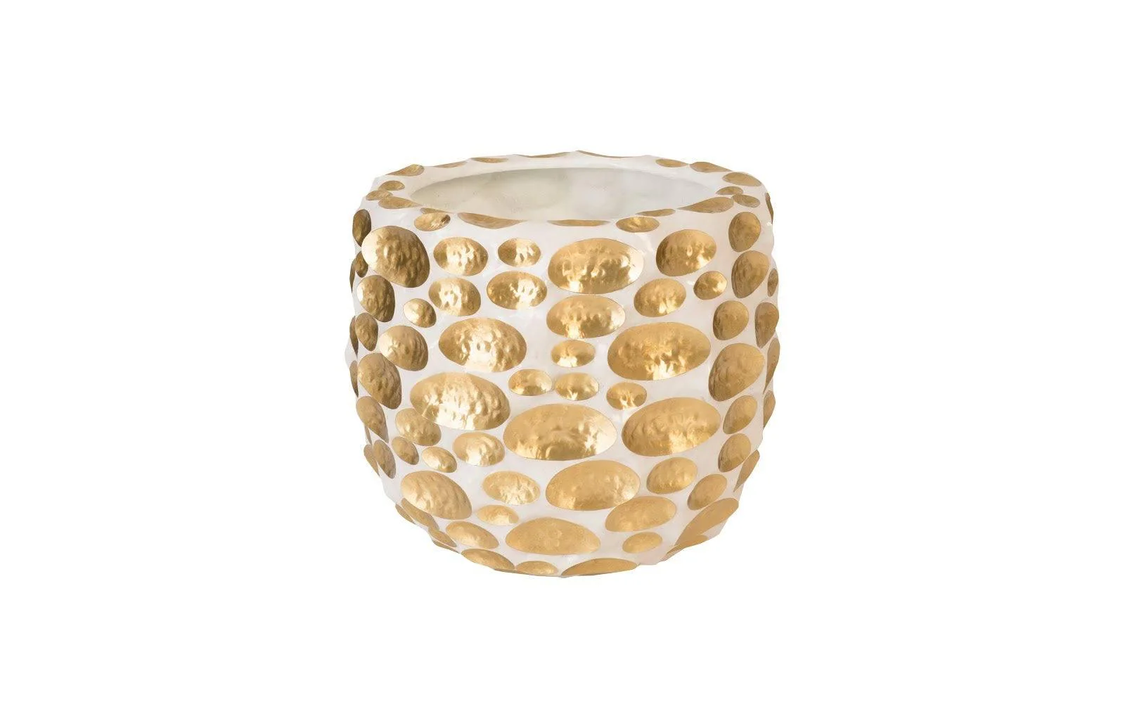 Bubbles Planter, Brass, White, SM - Remutear