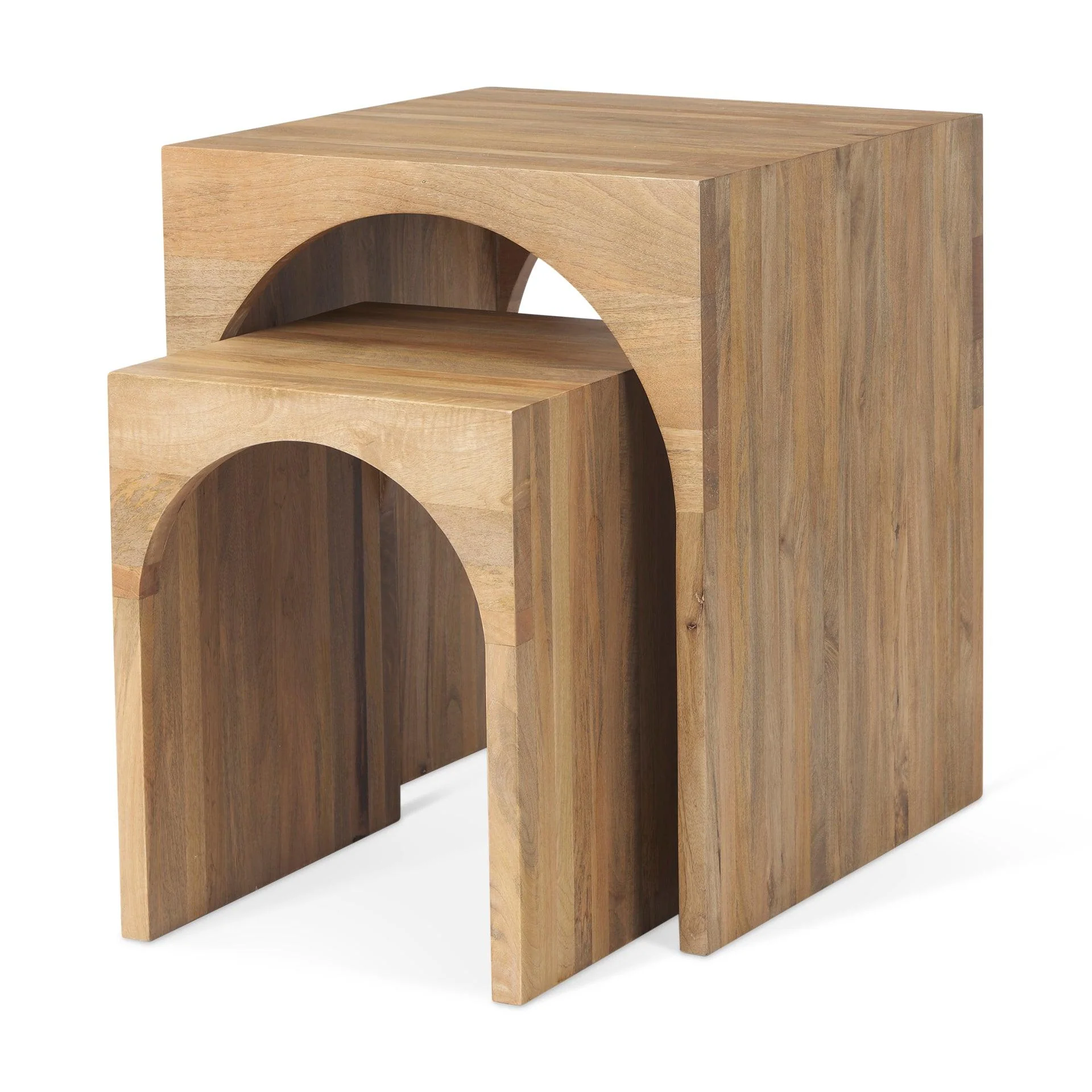 Chloe 20.0L x 20.0W x 24.0H Set of 2 Cottage Wood Nesting Accent Tables - Remutear