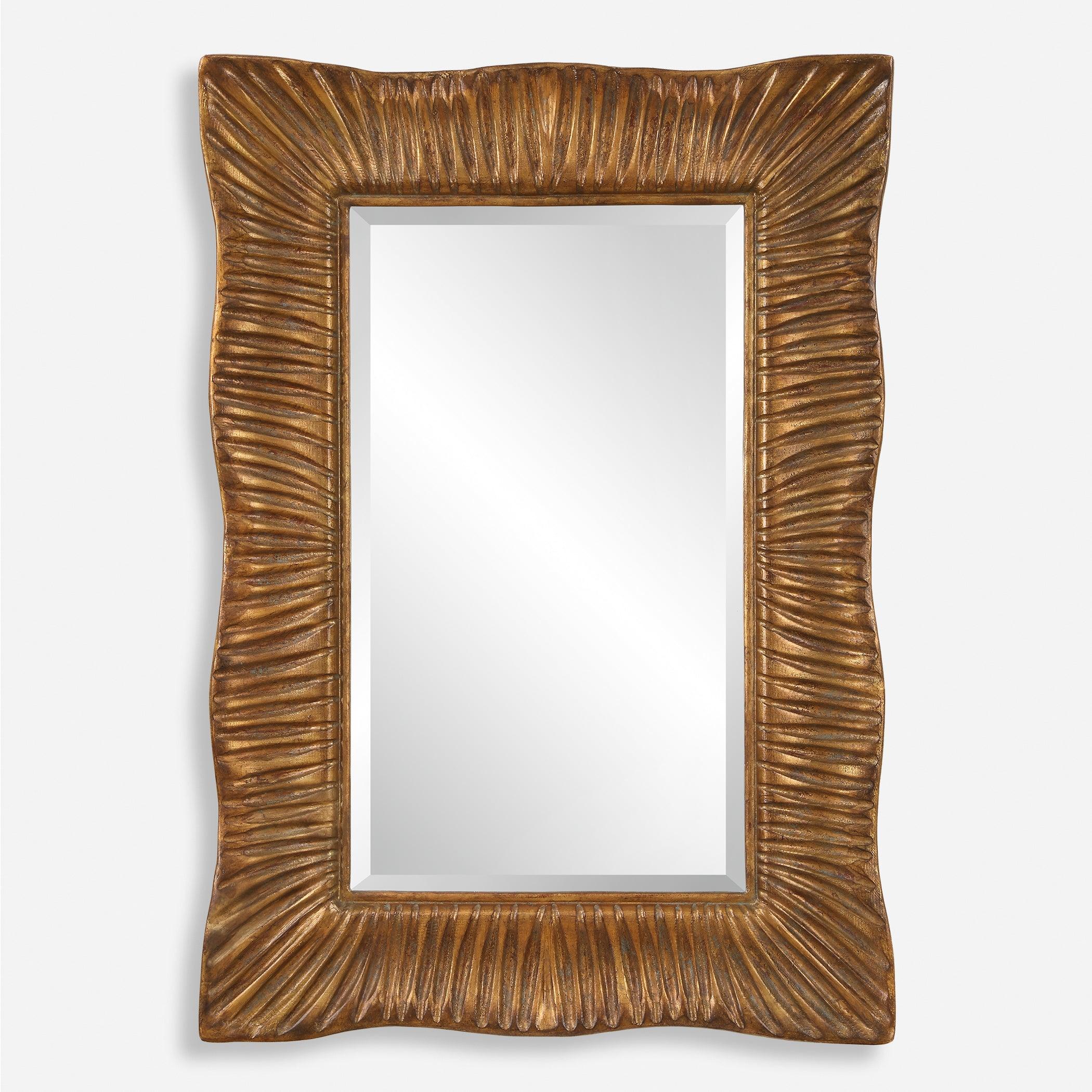 Emerson Scalloped Antique Gold Mirror - Remutear