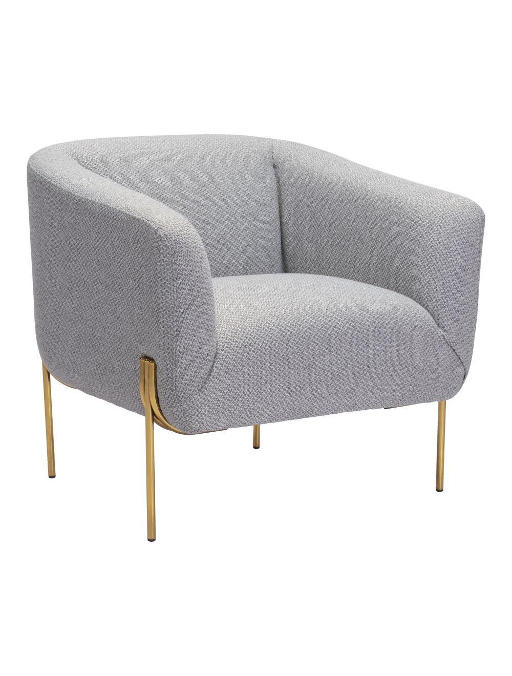 Micaela Arm Chair Gray & Gold - Remutear