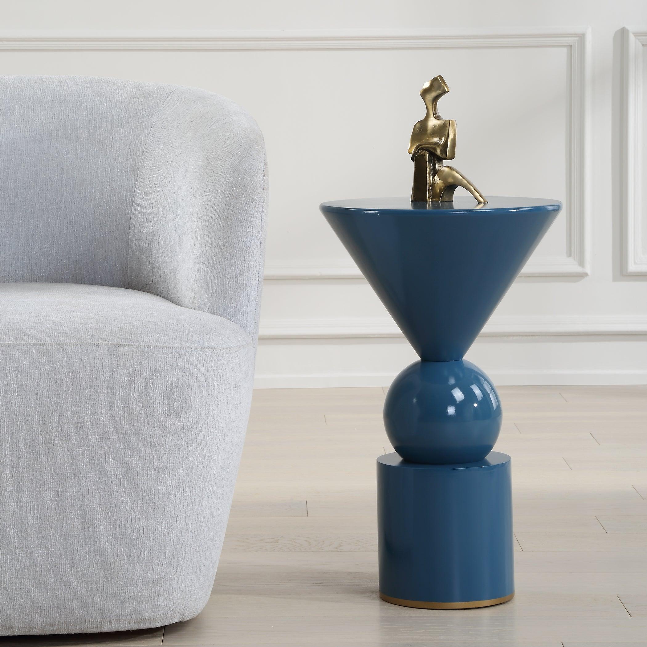 Trig Blue Accent Table - Remutear