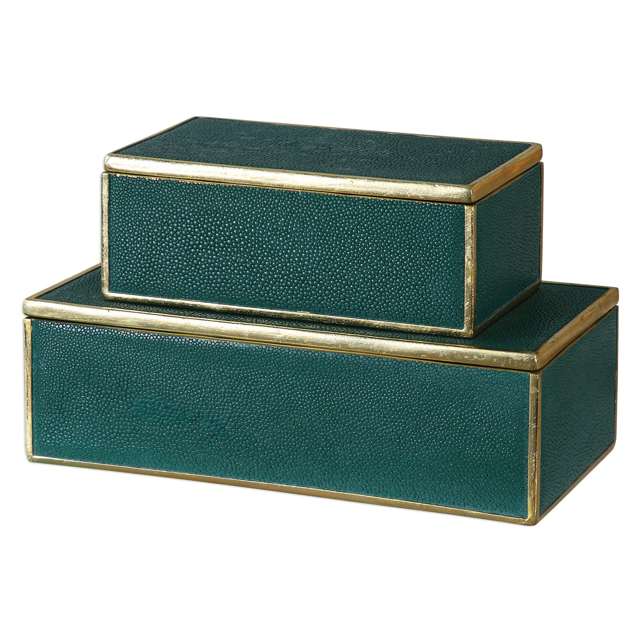 KARIS EMERALD GREEN BOXES SET OF 2 - Remutear