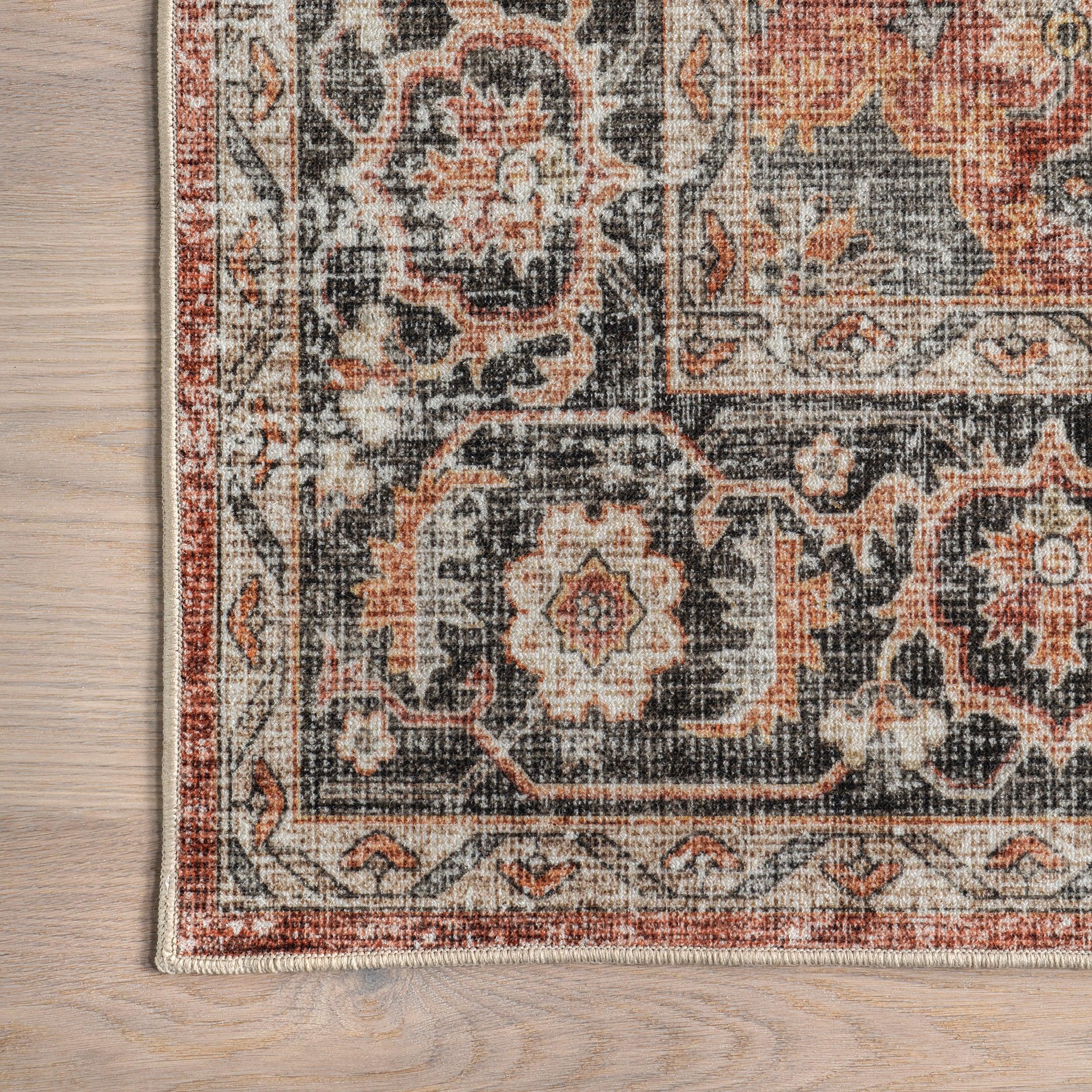 Arbor Traditional Vintage Machine Washable Area Rug - Remutear