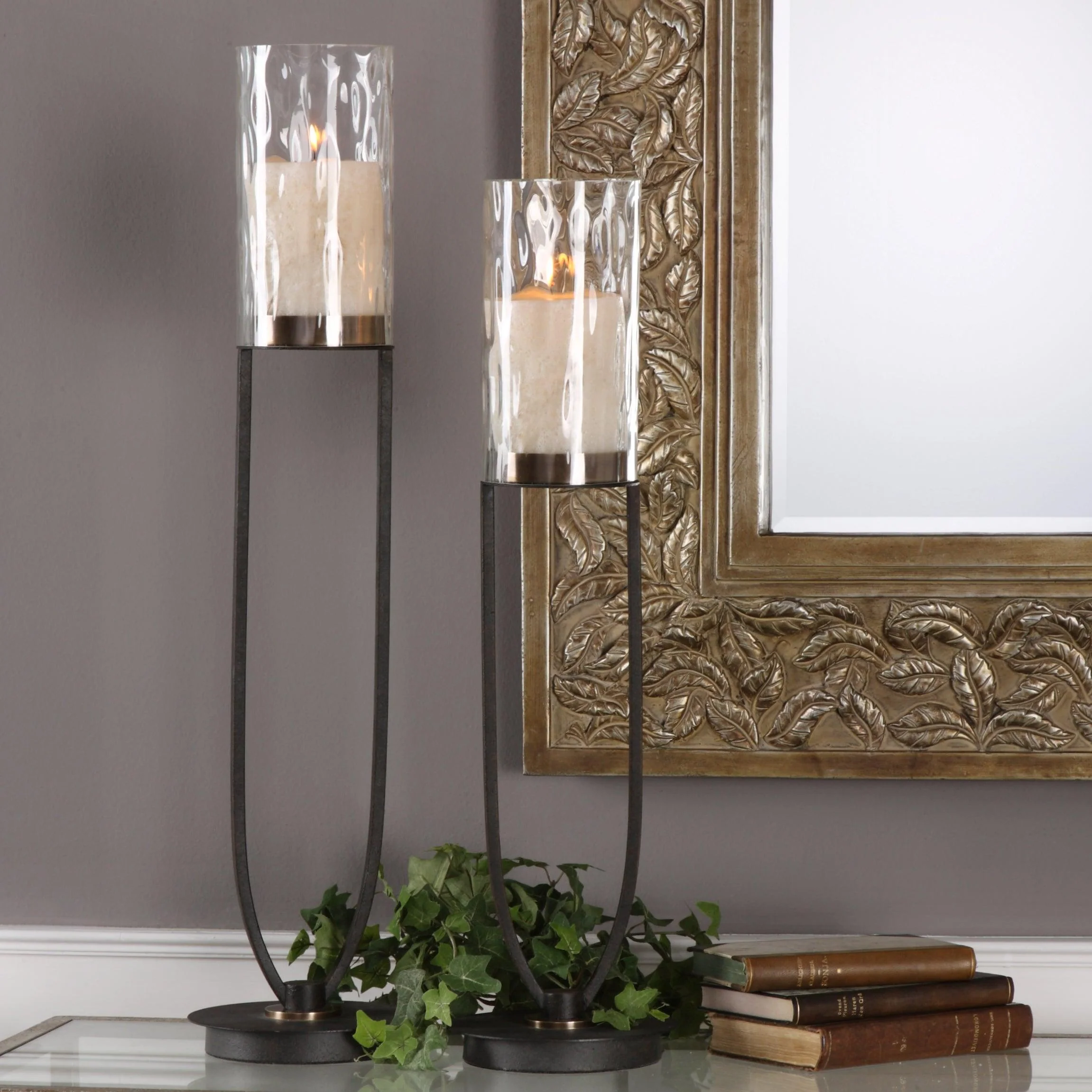 DURGA IRON WORK CANDLEHOLDERS SET/2 - Remutear