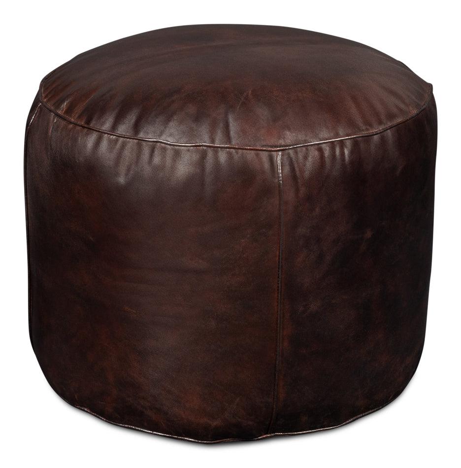 Soccerball Stool - Dark Brown Leather - Remutear